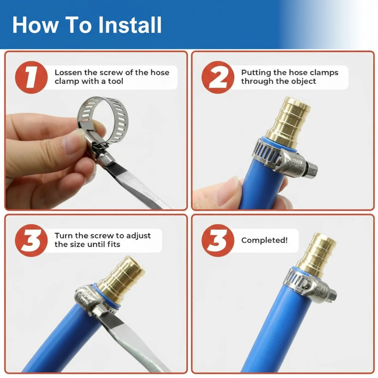 #4MP Mini Stainless Steel Hose Clamp w/ Zinc Plated Screw 10/box - Image 8