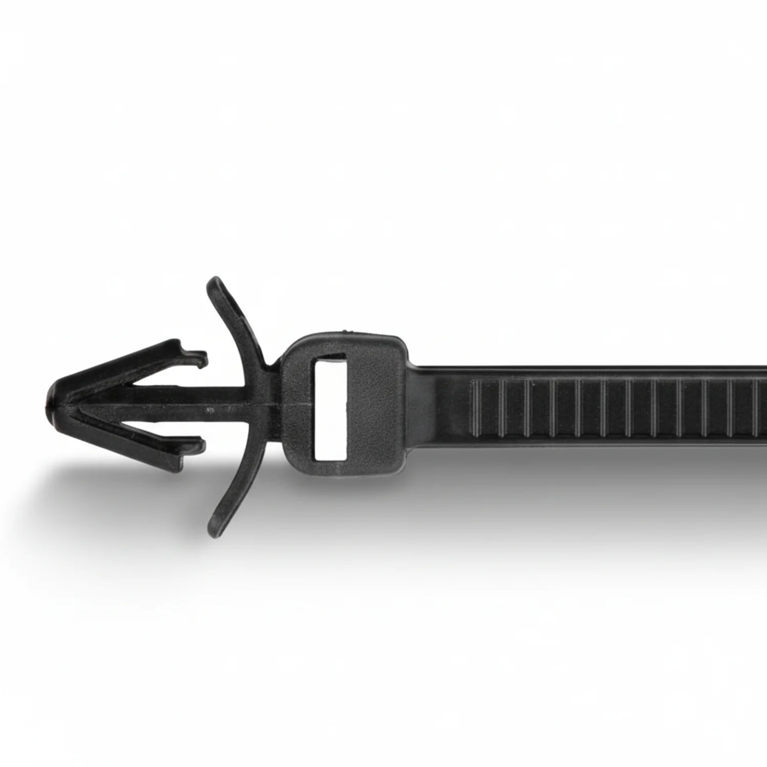 5" 40lb Black Push Mount Cable Ties / Zip Ties With Wings 100/bag Part # PM5-40-0C-WW - Image 3