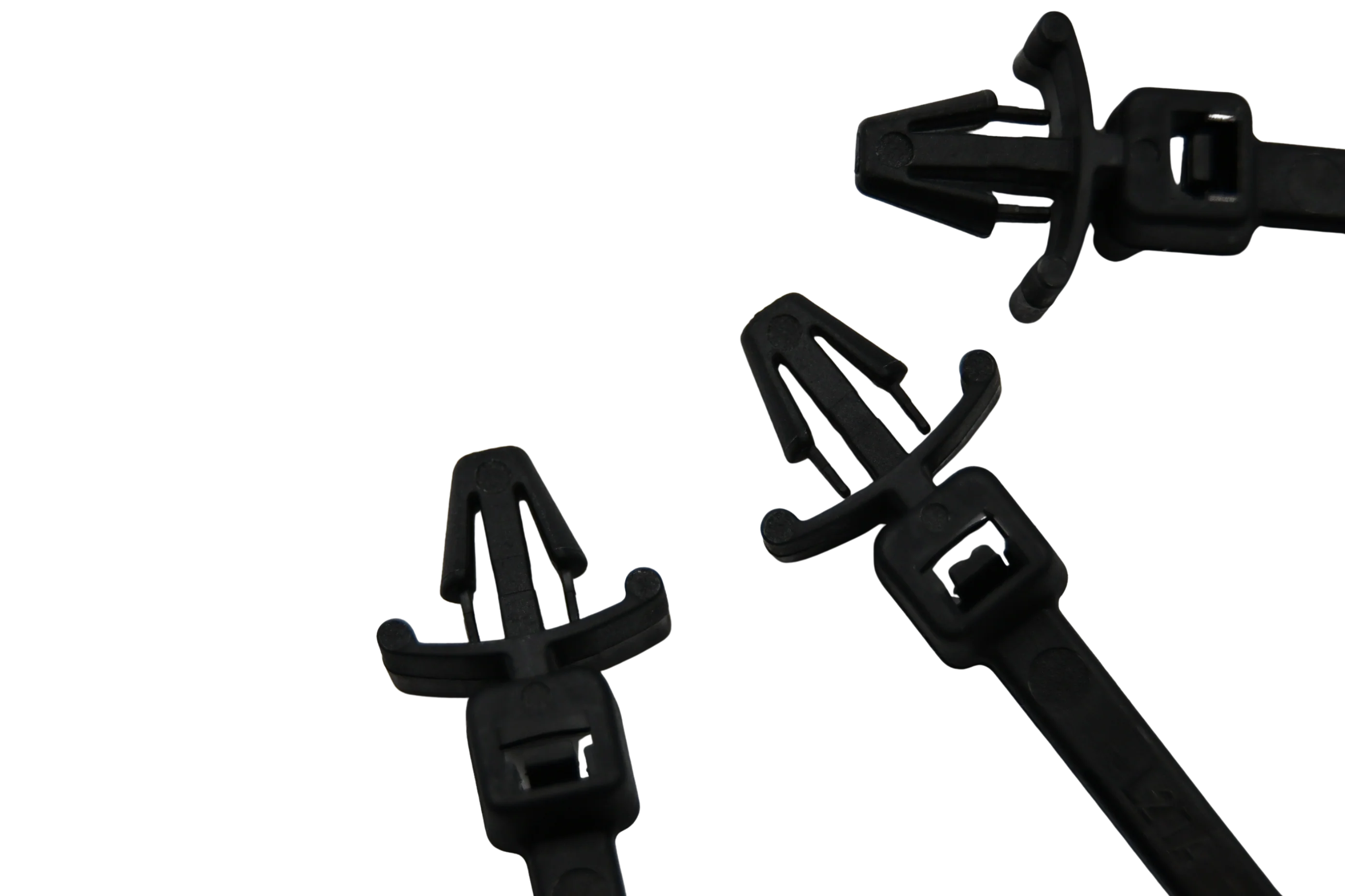 5" 40lb Black Push Mount Cable Ties / Zip Ties With Wings 100/bag Part # PM5-40-0C-WW - Image 4