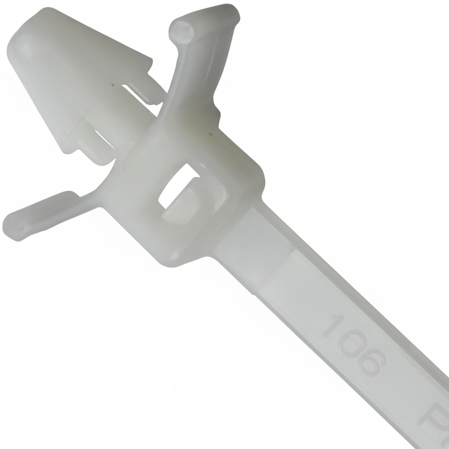 5" 40lb Natural Push Mount Cable Ties / Zip Ties With Wings 100/bag Part # PM5-40-9C-WW - Image 3