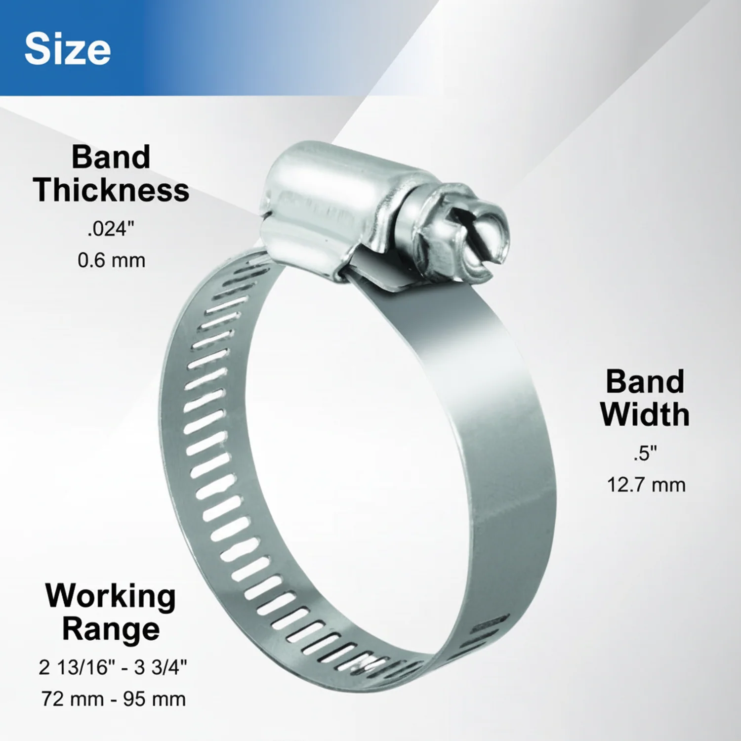 #52S All Stainless Steel Hose Clamp 10/box - Image 4