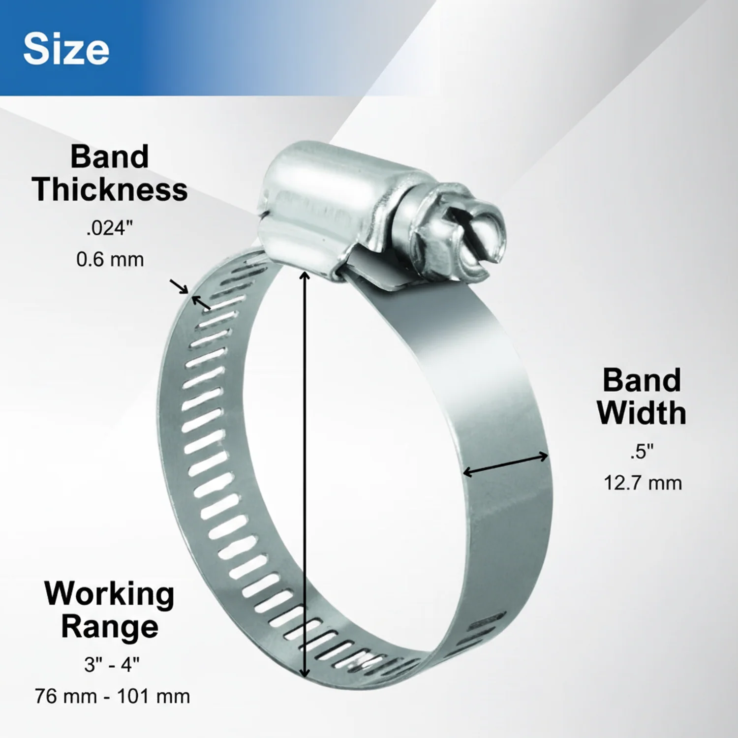 #56S All Stainless Steel Hose Clamp 10/box - Image 3