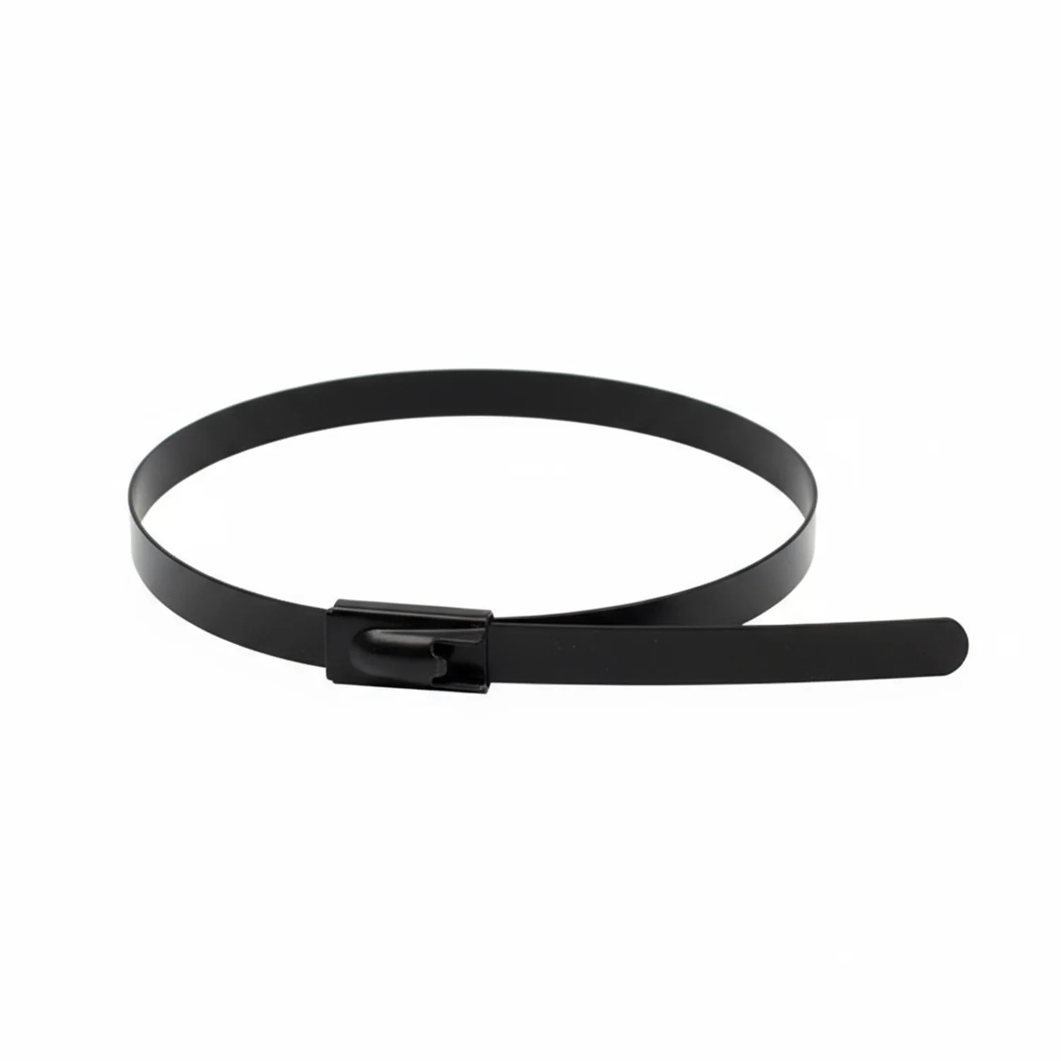 6" 300lb - Black Polyester Coated 316 Stainless Steel Cable Ties / Zip Ties Part #SSPCoated6-HD 100/bag - Image 2