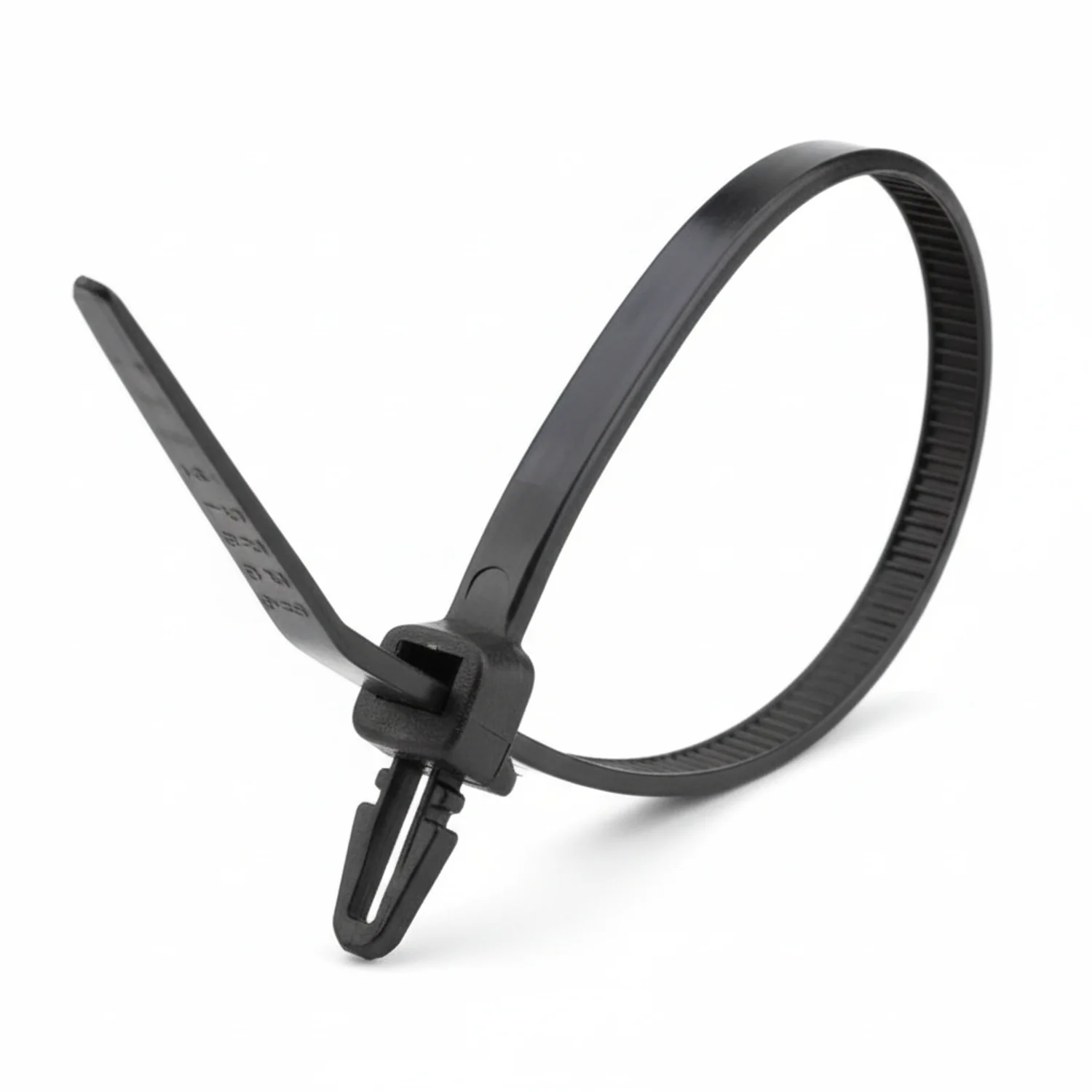 6" 40lb Black Push Mount Cable Ties / Zip Ties 1000/bag Part #PM6-40-0M-NW - Image 2