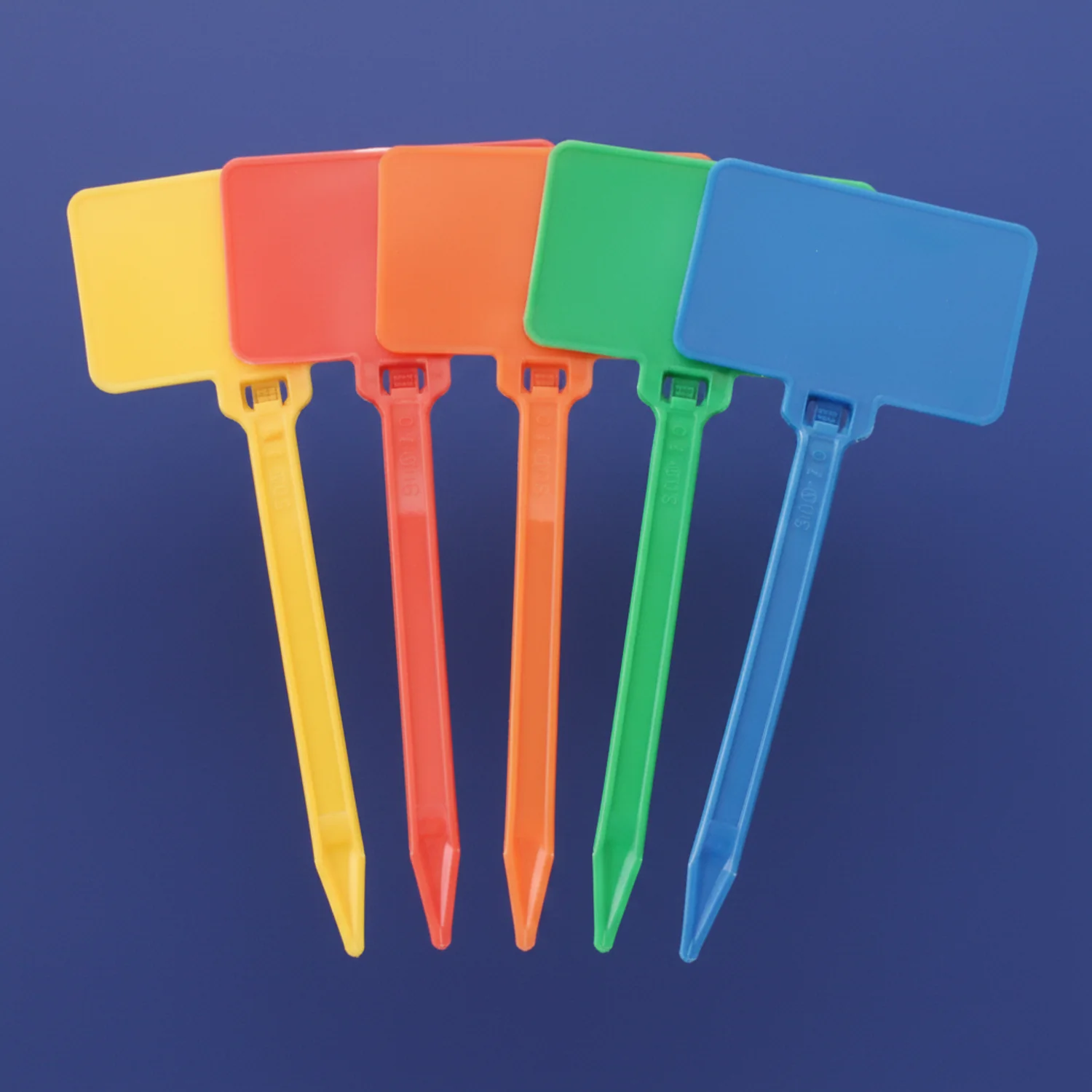 6" 50lb Blue Nylon Cable Tie Blank Flag Identification Tag w/ 1-7/8" X 1-1/8" Flag. 100/Bag