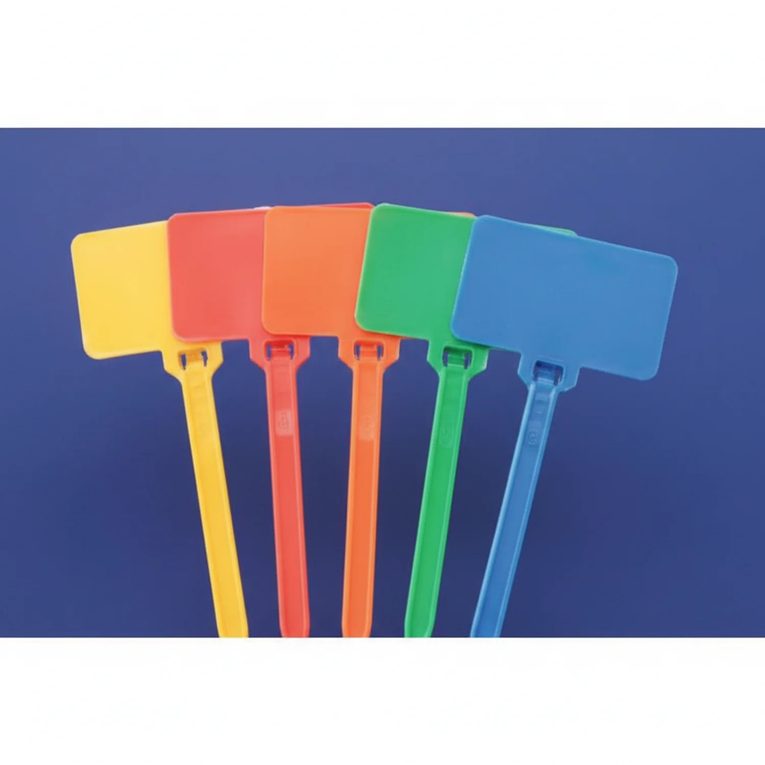 6" 50lb Green Nylon Cable Tie Blank Flag Identification Tag w/ 1-7/8" X 1-1/8" Flag. 100/Bag