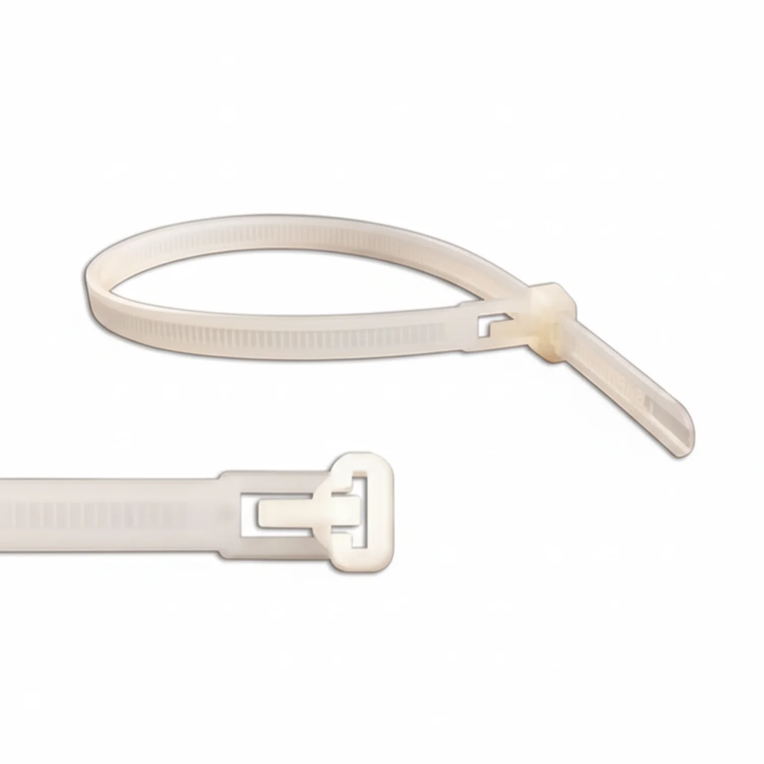 6" 50lb Natural Trigger Releasable Cable Ties / Zip Ties 100/bag Part #RT6-50-9C-.30 - Image 2