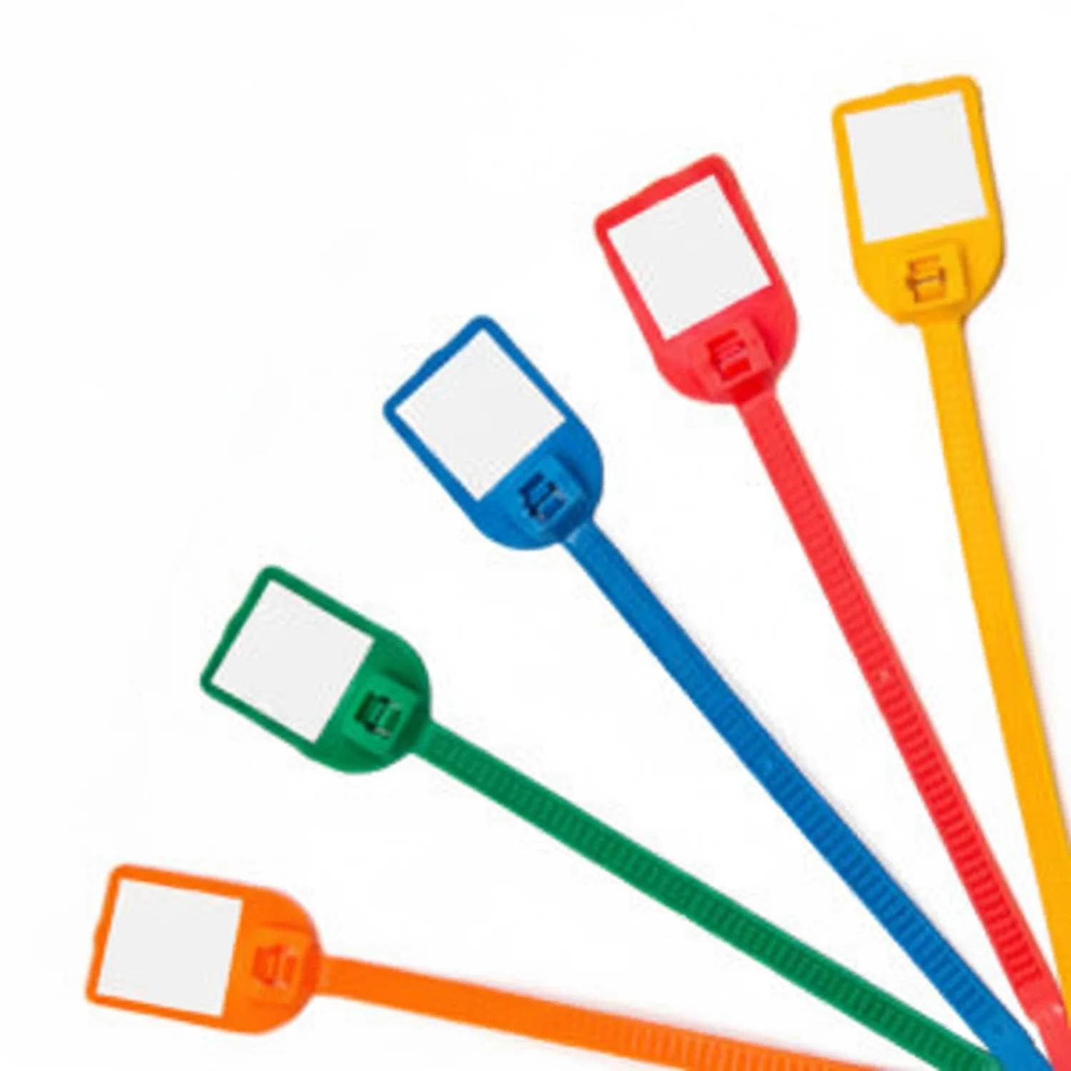6" 50lb Orange Nylon Cable Tie Write-On Flag ID Tag w/ 1-3/4" x 1" Flag. 100/Bag