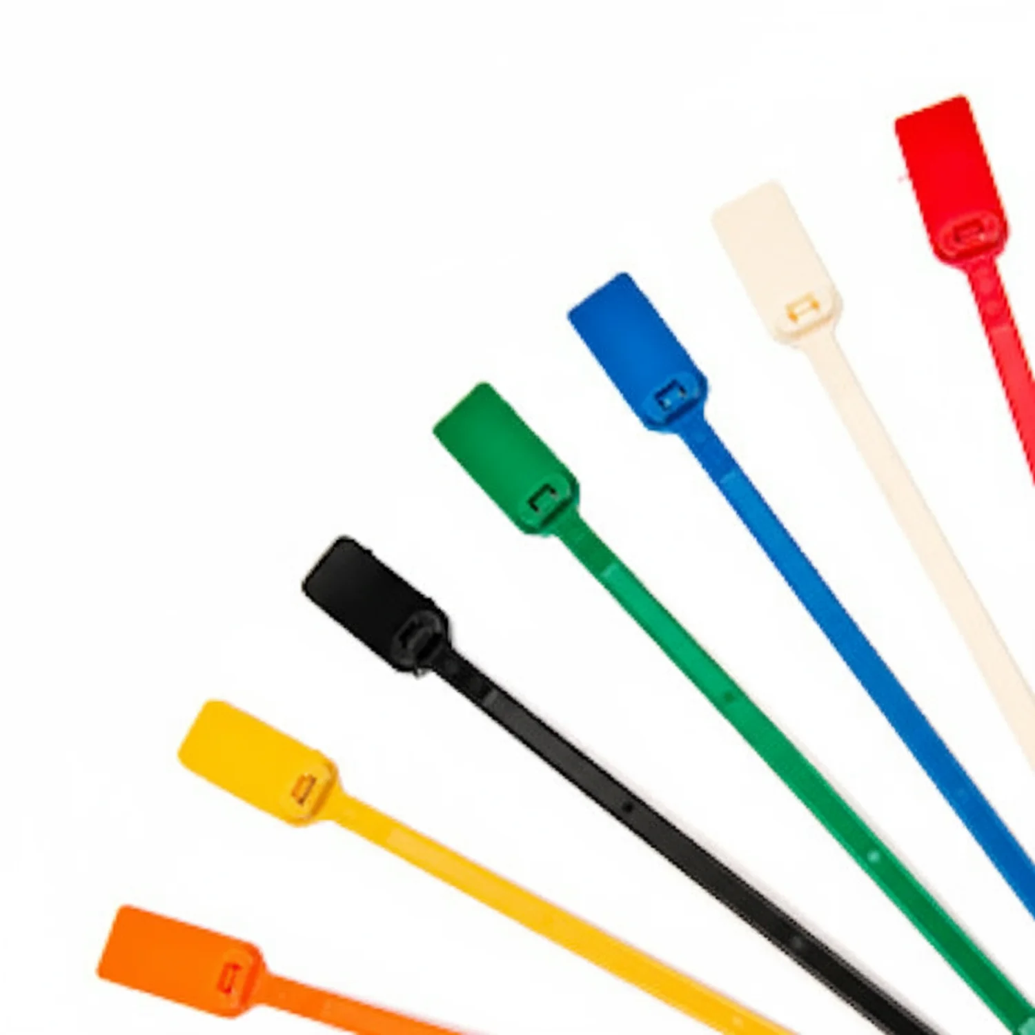 6" 50lb Red Nylon Cable Tie Blank Flag Identification Tag w/ 1-1/8" X 5/8" Flag. 100/Bag