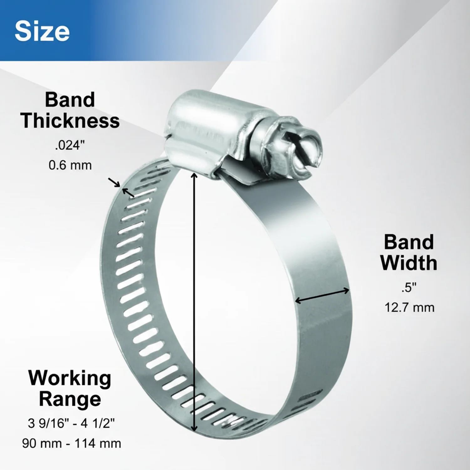 #64S All Stainless Steel Hose Clamp 10/box - Image 4