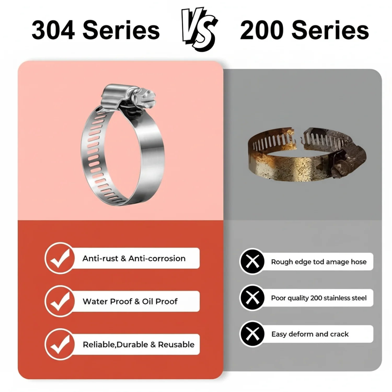 #6S All Stainless Steel Hose Clamp 10/box - Image 10