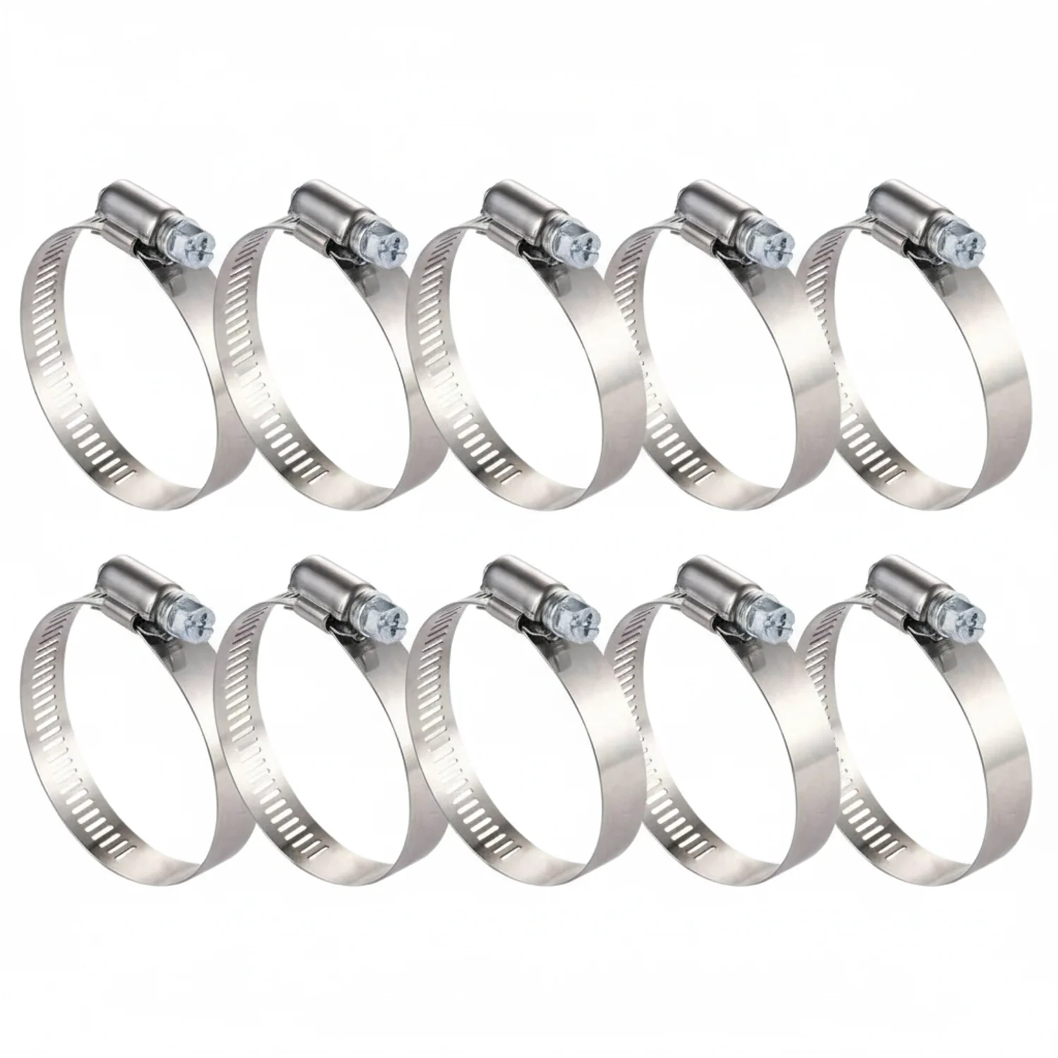#72 Stainless Steel Hose Clamp w/ Zinc Plated Screw 10/box - Image 2