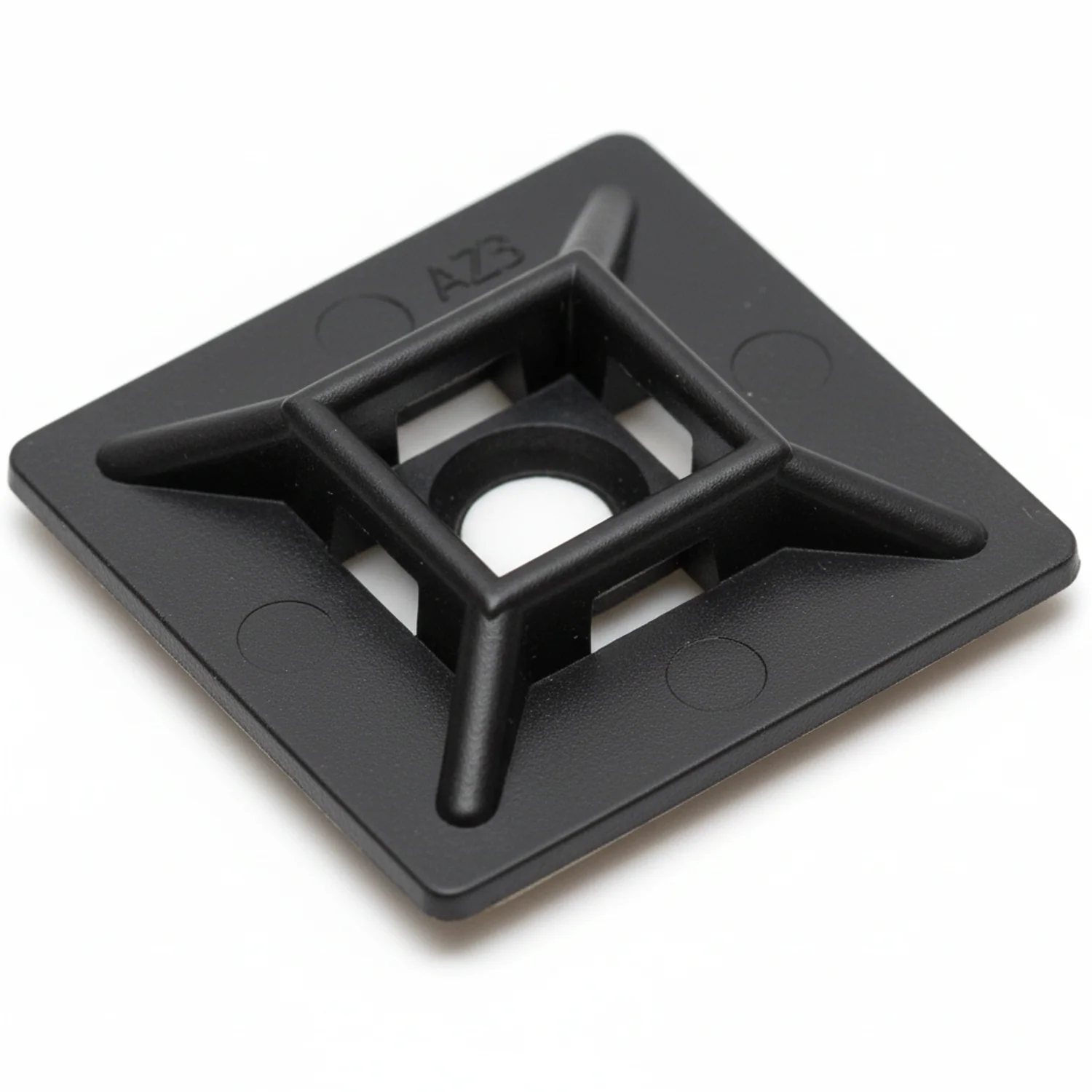 .75" Black 4-Way Adhesive Cable Mounts 25/bag