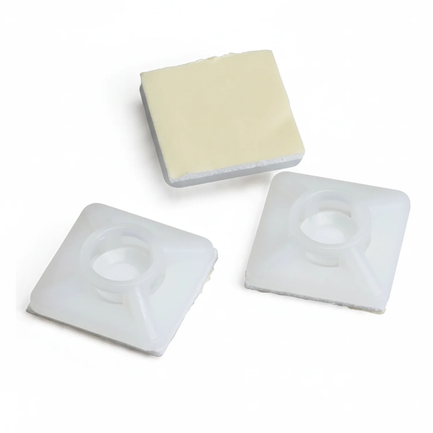.75" Natural 4-Way Adhesive Cable Mounts 25/bag