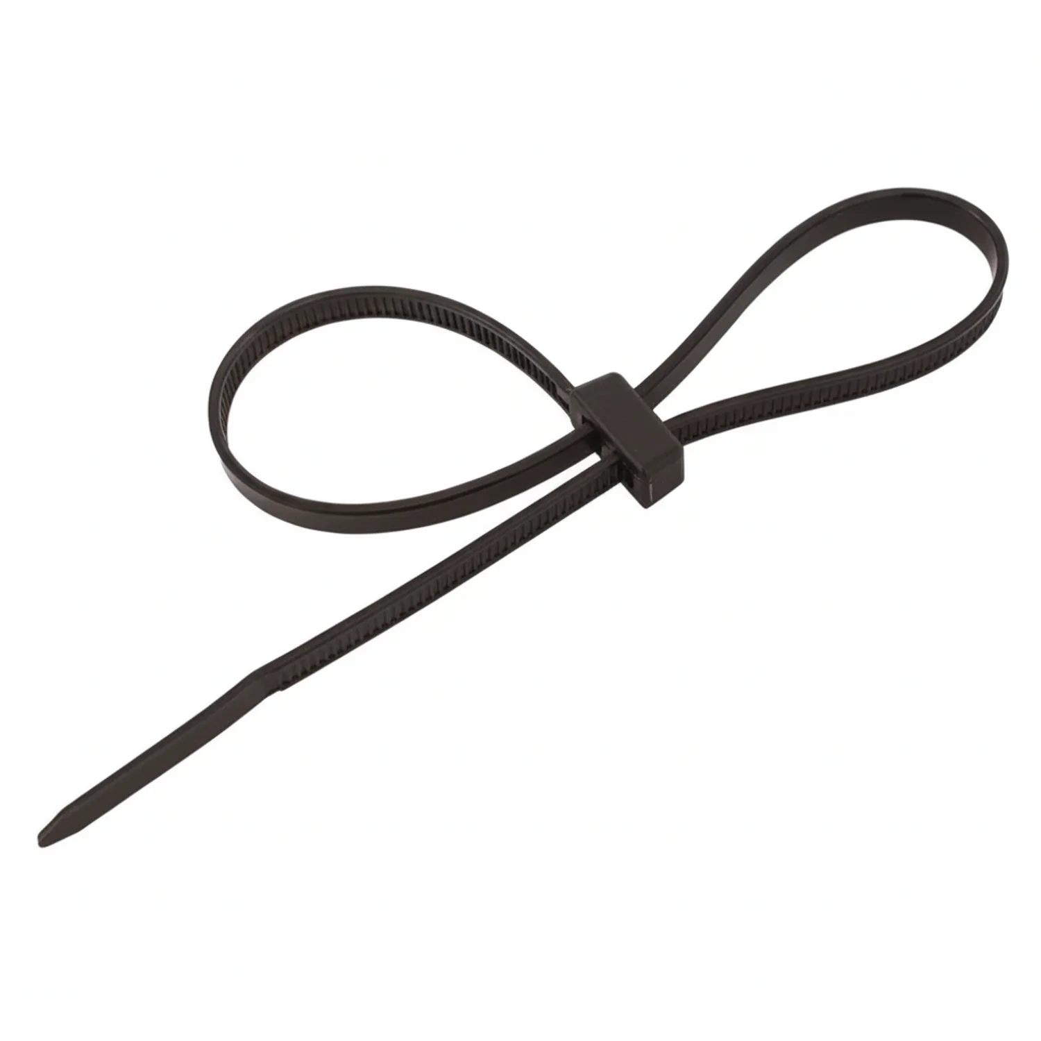 8" 50lb Black Double Loop Cable Tie 100/bag