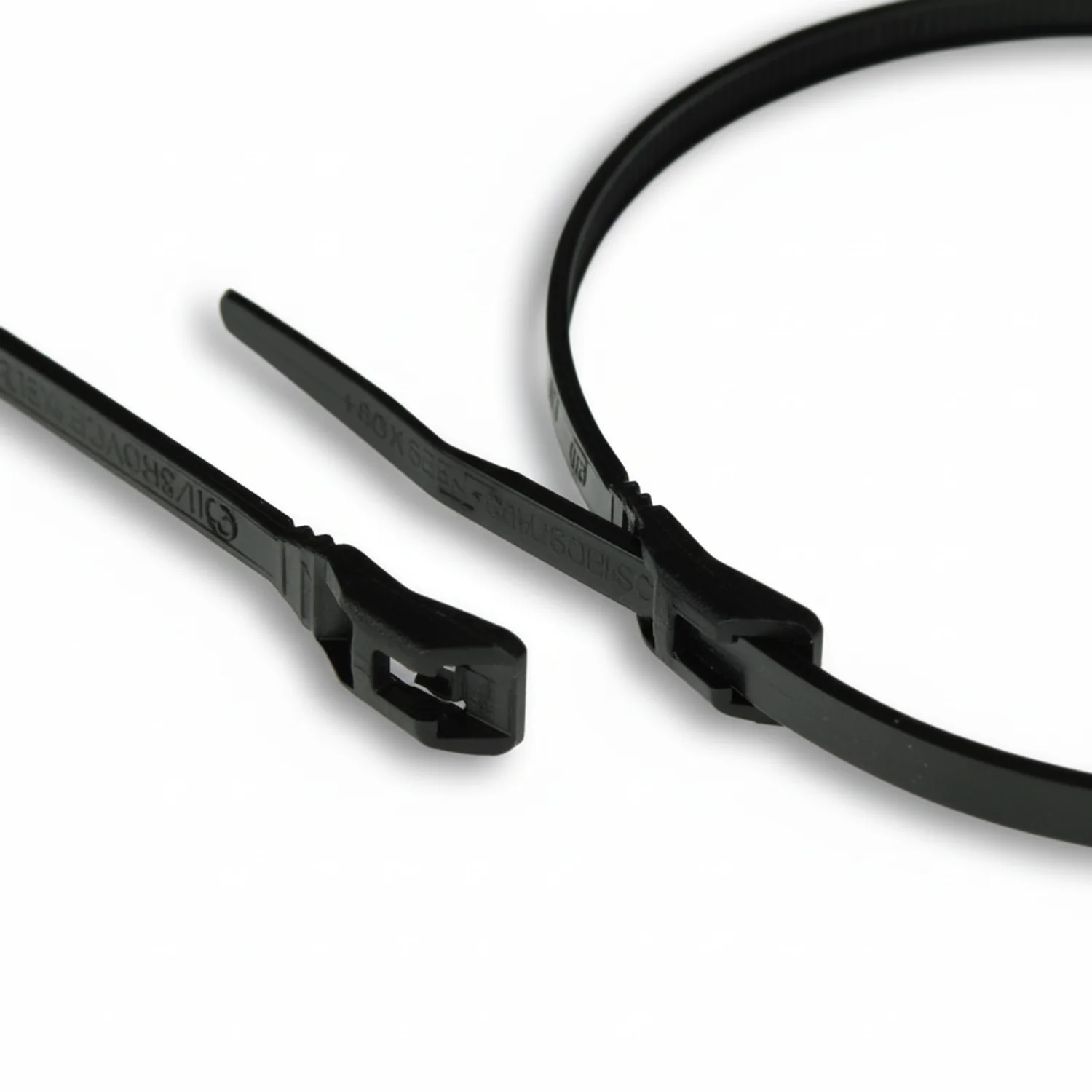 8" 50lb Black Low Profile/In-Line Cable Ties / Zip Ties 100/bag Part #LP8-50-0C