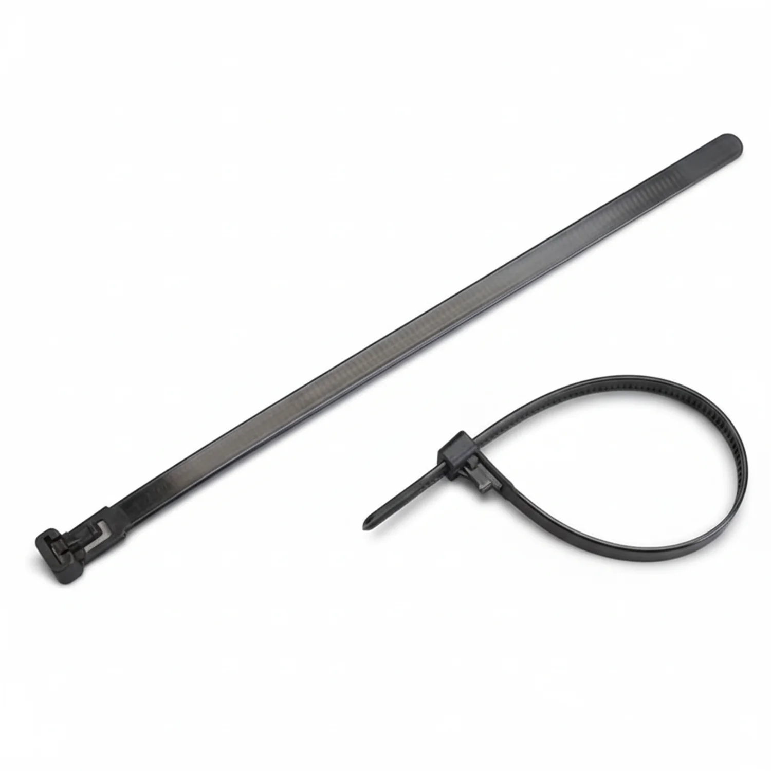 8" 50lb BlackUV Releasable Cable Tie 100/bag
