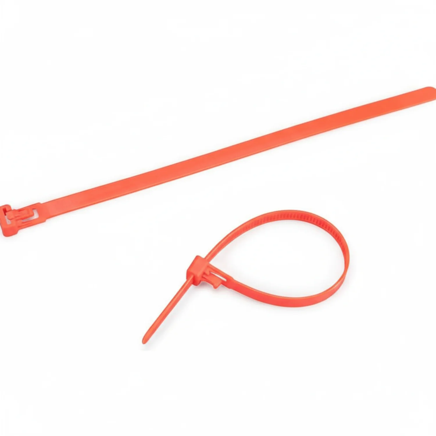 8" 50lb Flo Orange Releasable Cable Tie 25/bag