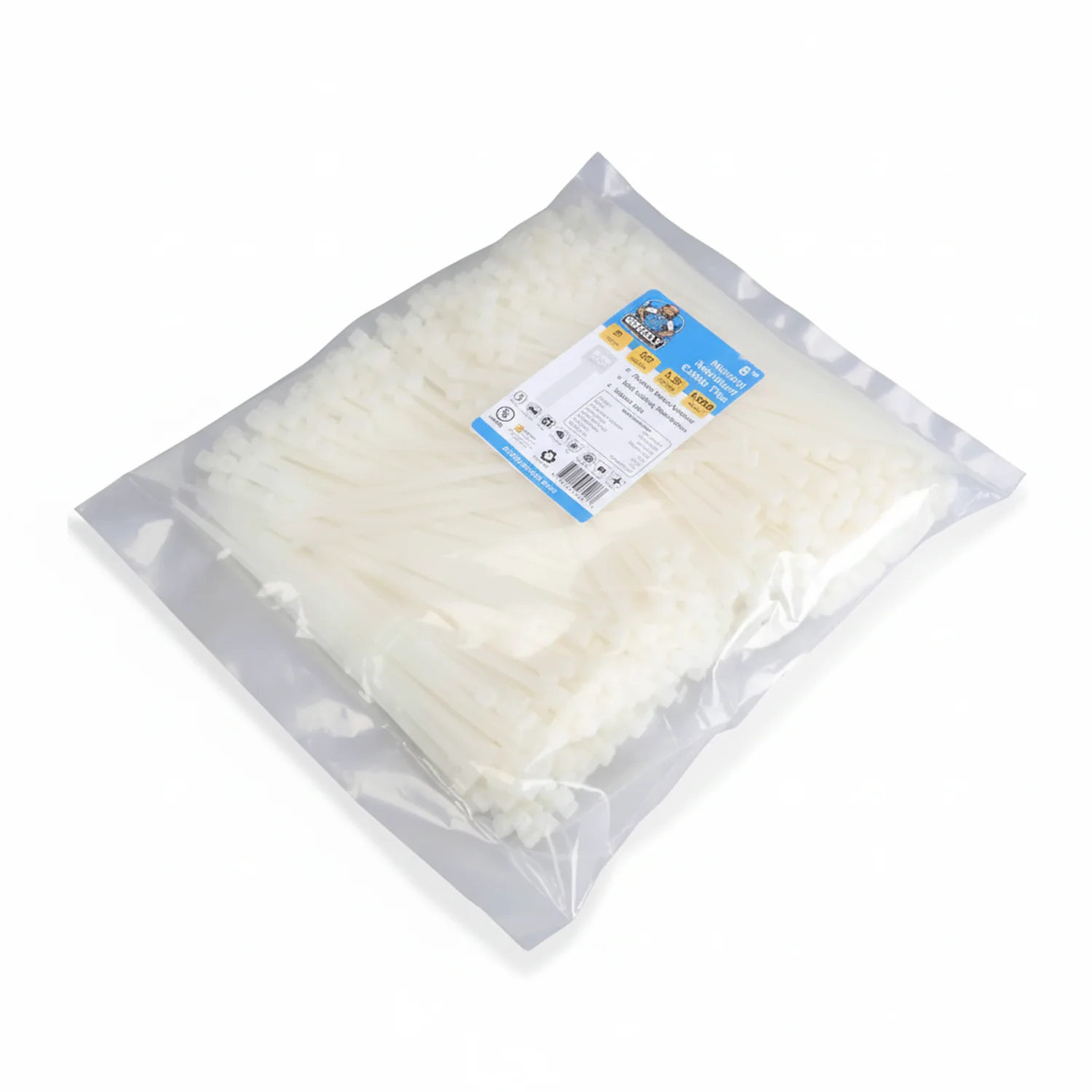 8" 50lb Natural Cable Tie 1000/bag - Image 2