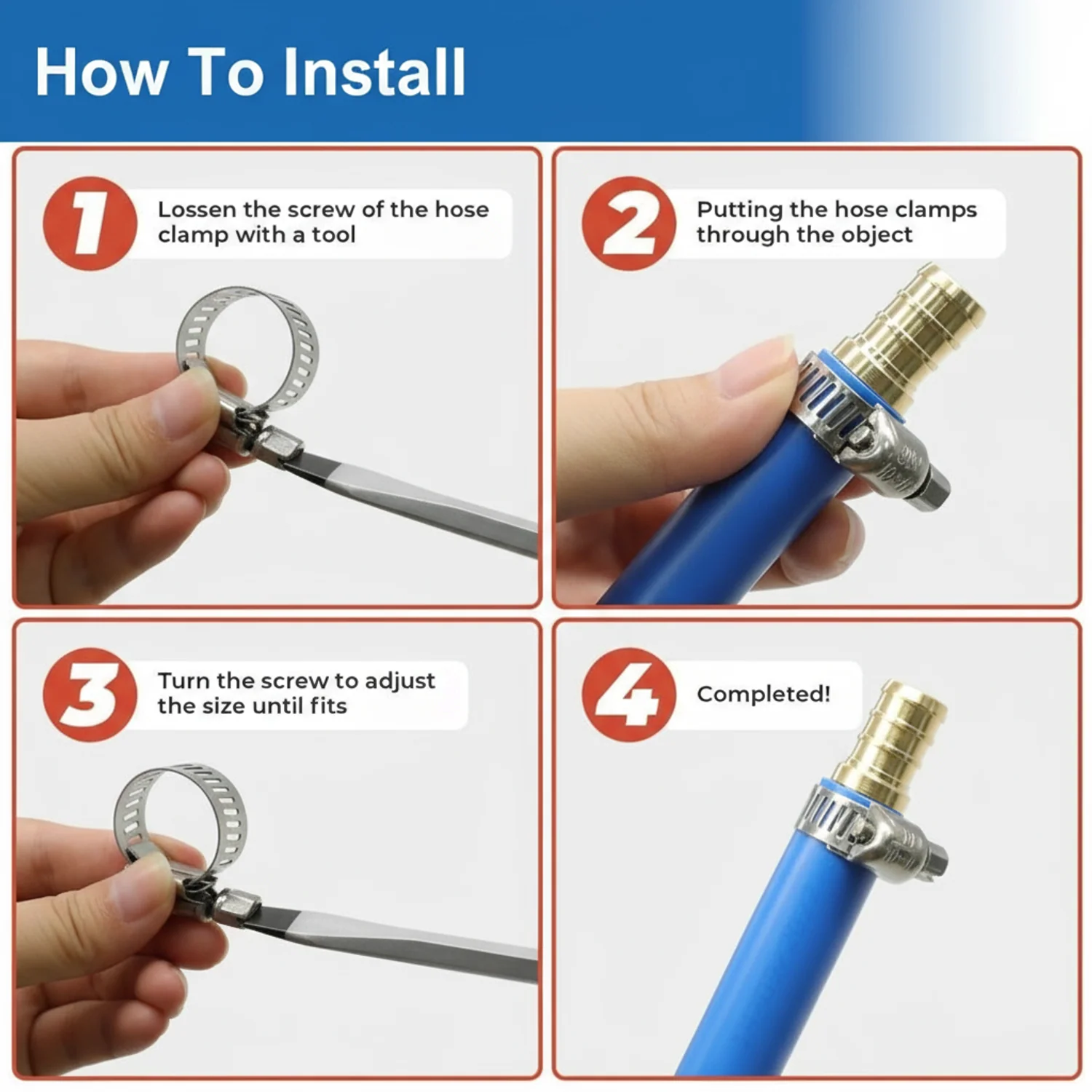 #96P Stainless Steel Hose Clamp w/ Zinc Plated Screw - Image 8