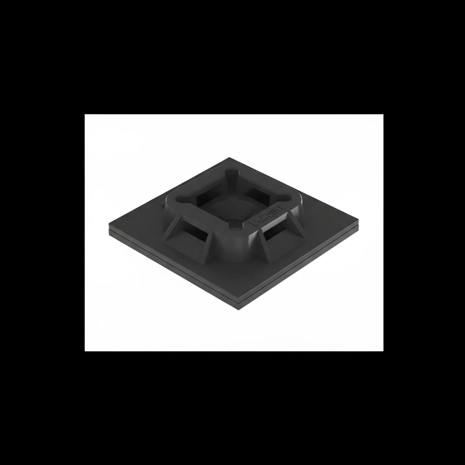 ABM100-AT-D0 Cable Tie Mount, Black, UV PA6.6, Acrylic Adh., 1x1", PK500 - Image 2