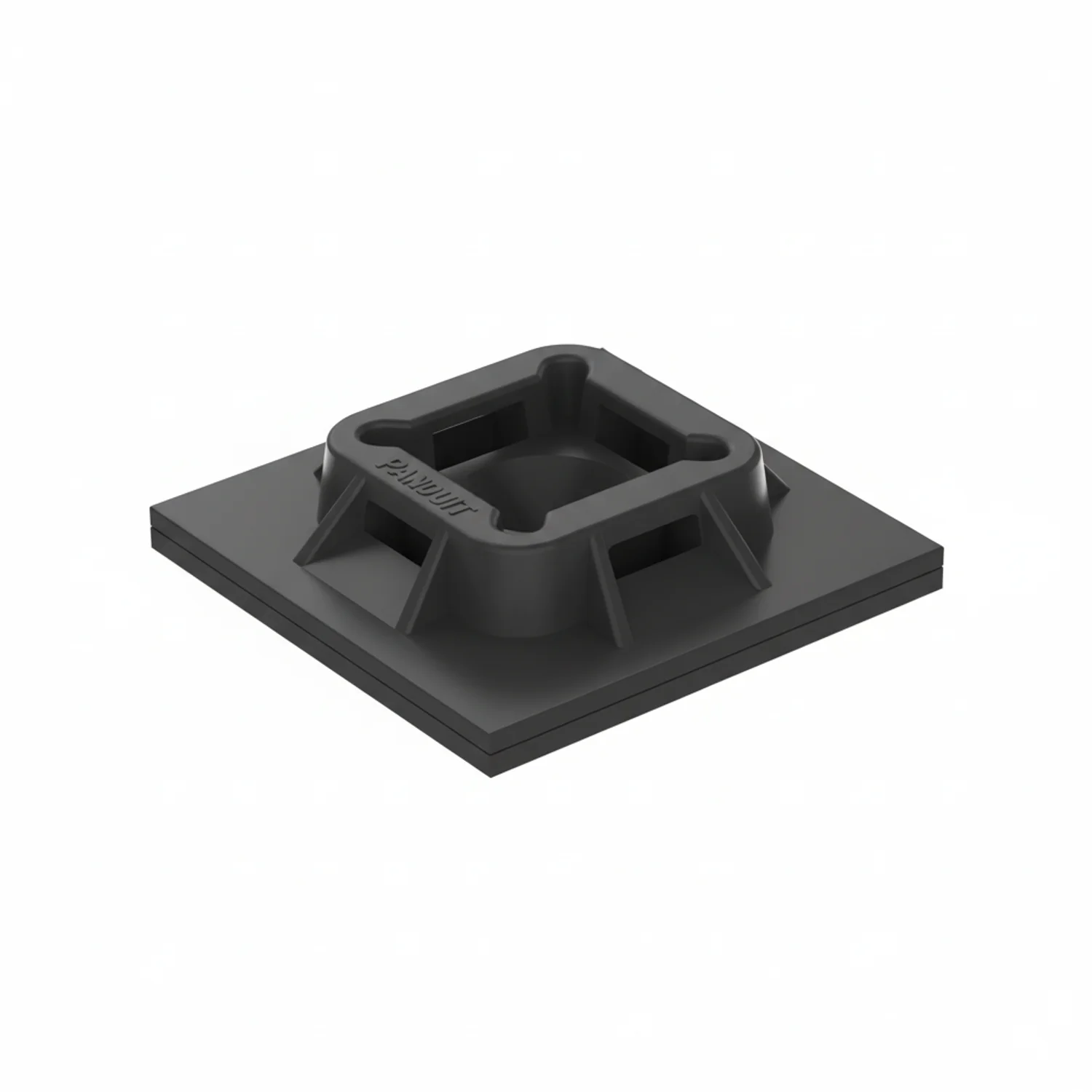 ABM100-AT-D0 Cable Tie Mount, Black, UV PA6.6, Acrylic Adh., 1x1", PK500 - Image 4