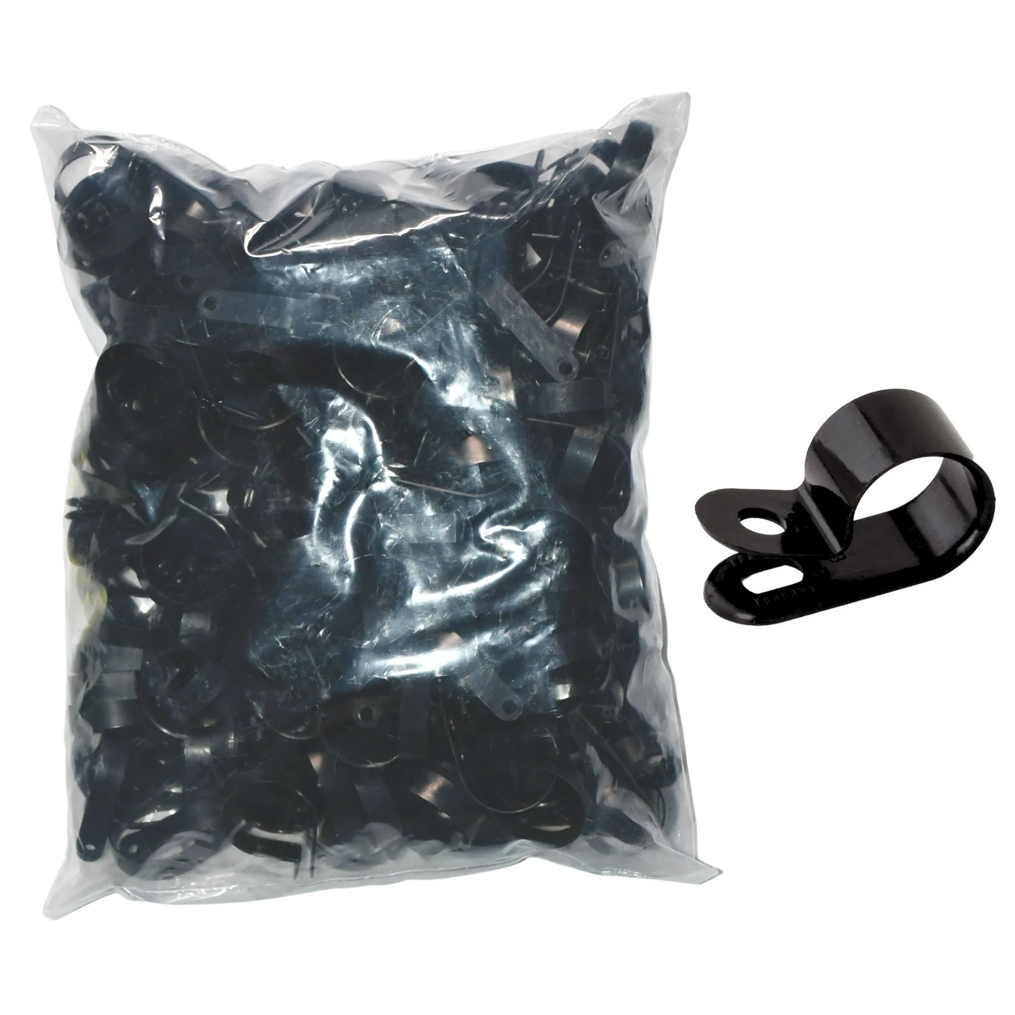 1 1/2"  Black Cable Clamp , 1/2" wide 250/bag, Part #CC5-1 1/2-0H