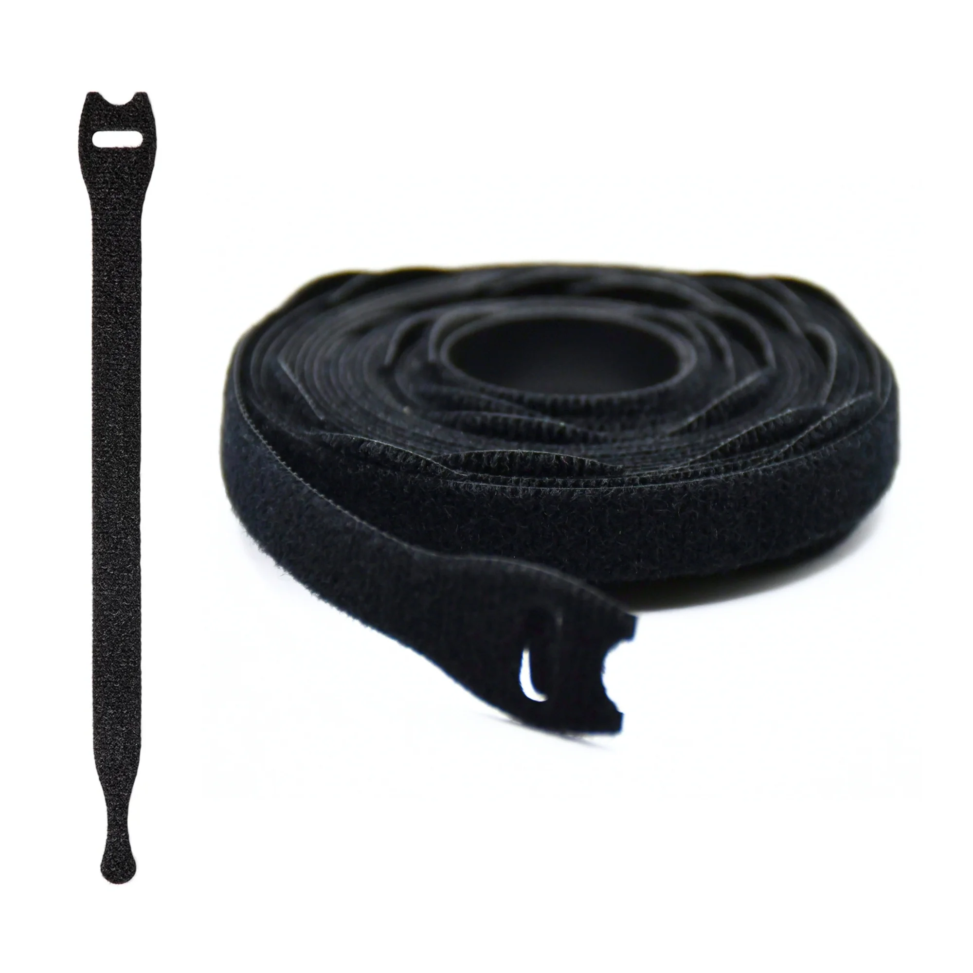Grizzly Supply 8" Black Back to Back Hook and Loop Cable Tie 25/roll - Image 2