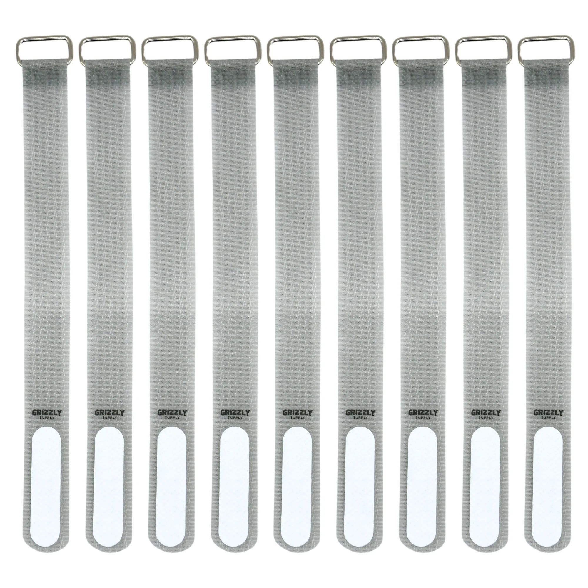 Grizzly Supply 8" Gray Hook and Loop Cinch Strap 9/pk - Image 8