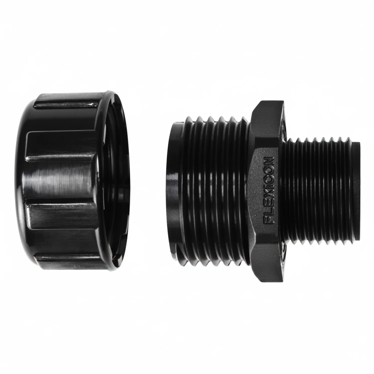 HelermannTyton 166-90134 HelaGuard Non-Metallic IP65 Fitting, Straight, NPT Thread, 0.50" Dia, PA66, Black, 10/pkg