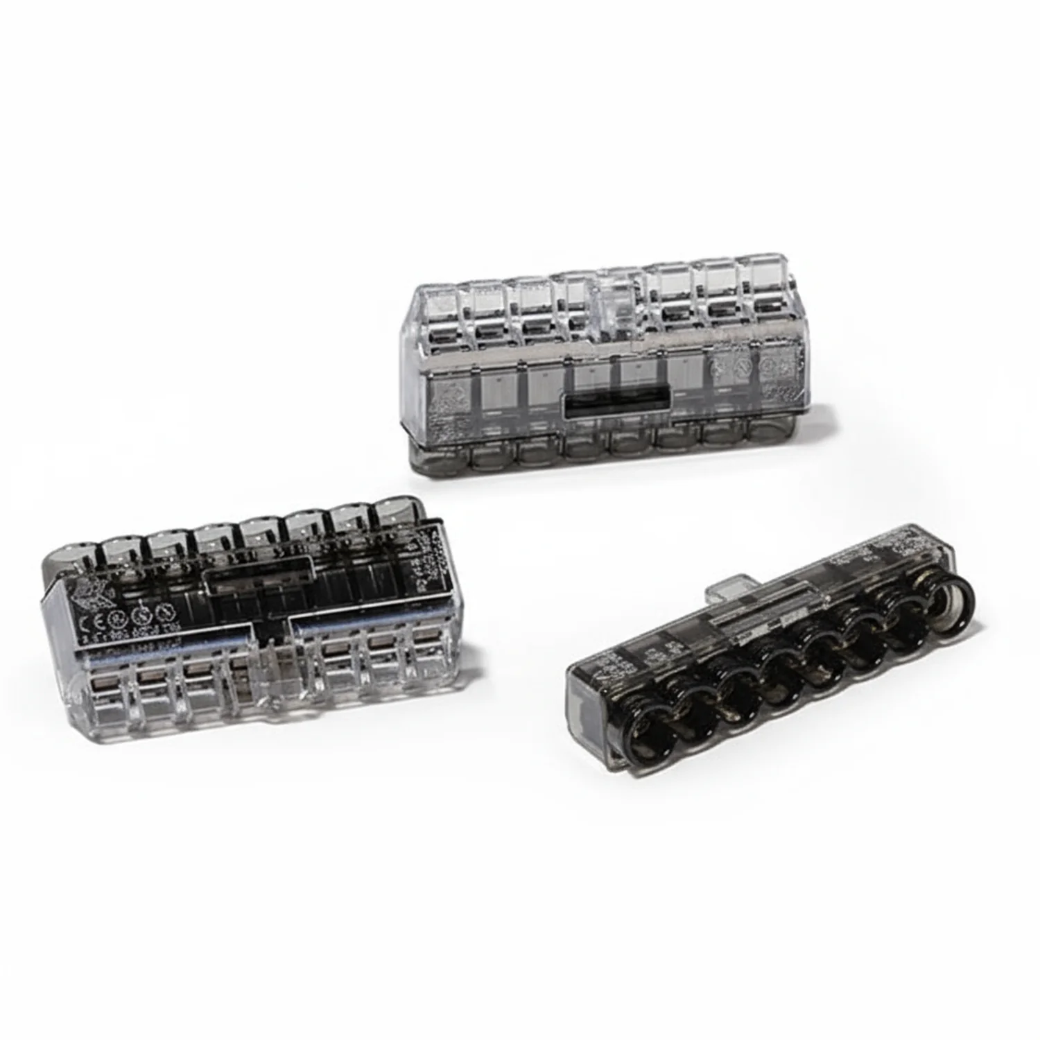 HellermannTyton 148-90041 HelaCon Plus Mini, Push-In Style Wire Connector, Double Spring, 8-Port, (PC), Black, 50/pkg