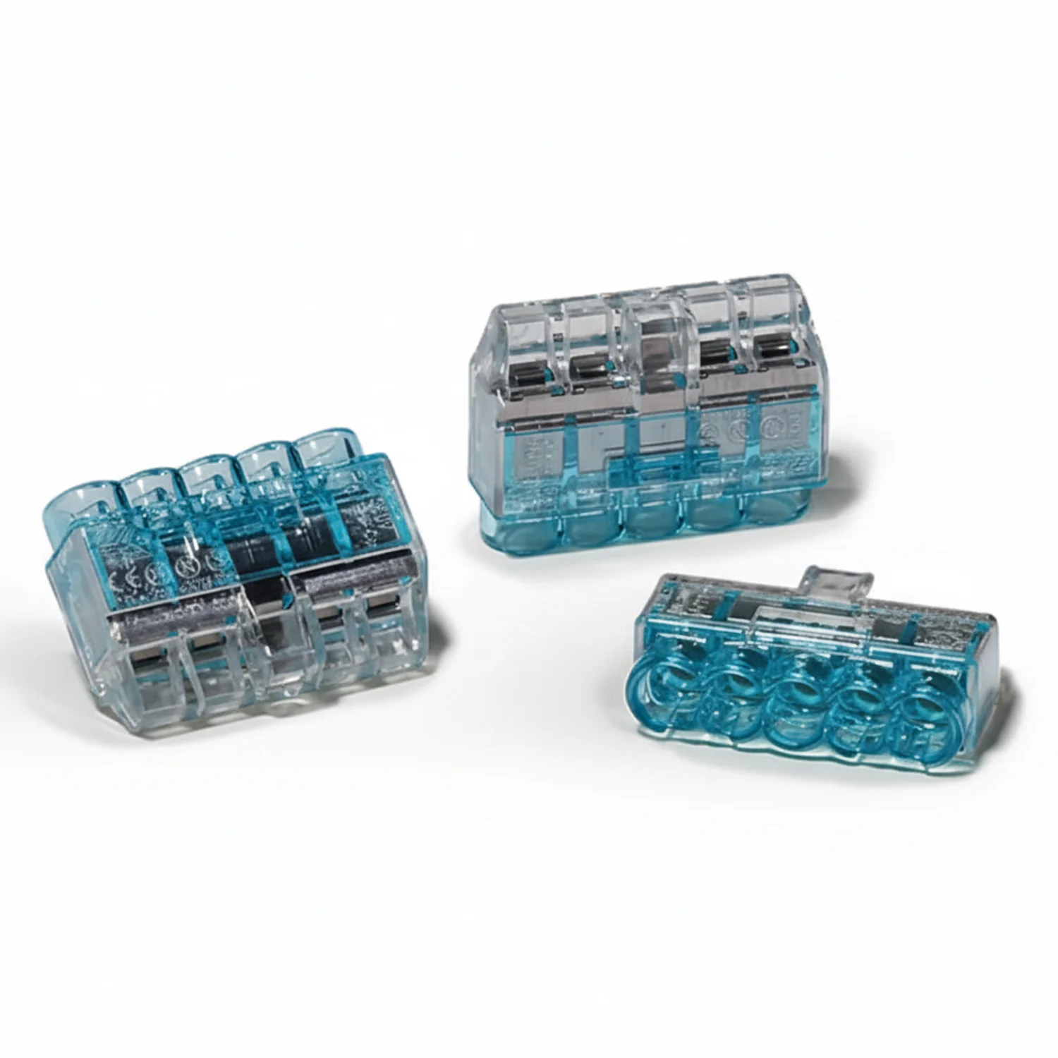 HellermannTyton 148-90051 HelaCon Plus Mini, Push-In Style Wire Connector, Double Spring, 5-Port, (PC), Blue, 300/pkg