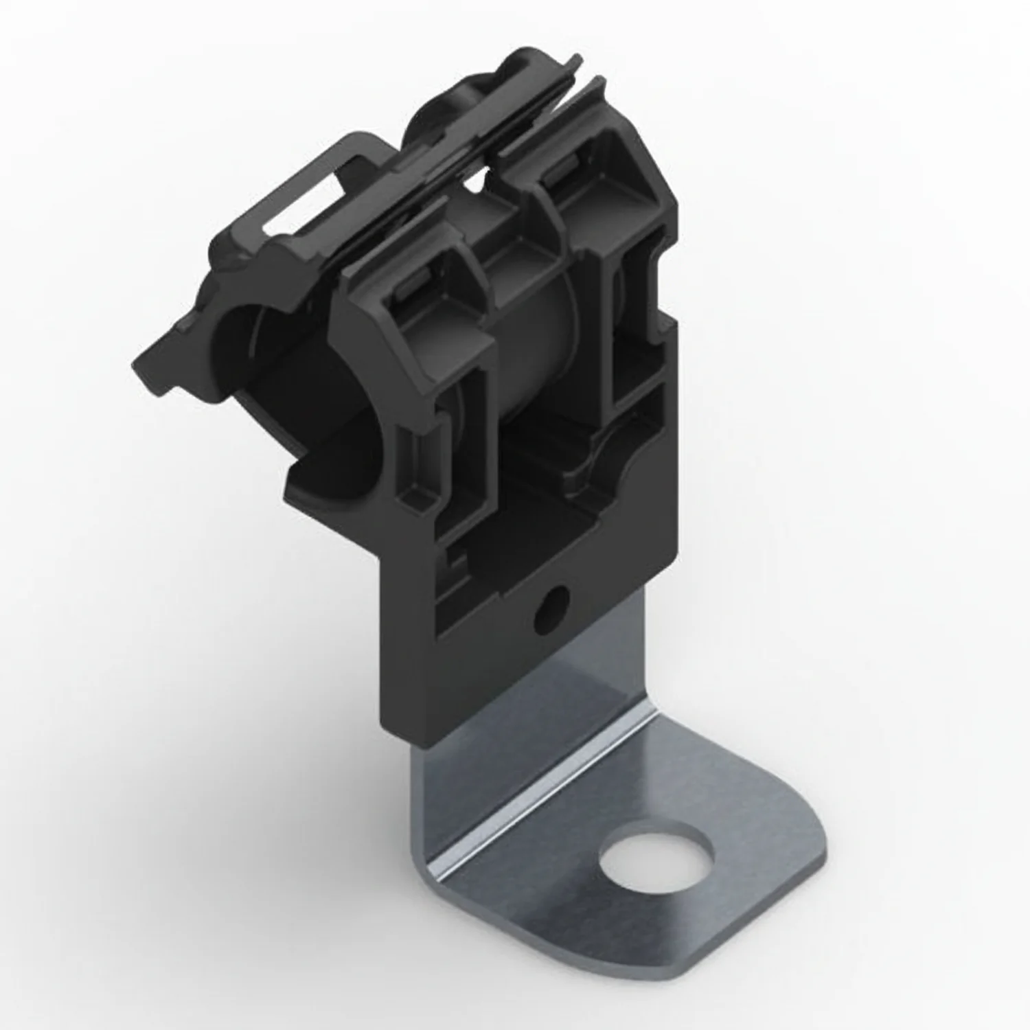 HellermannTyton 151-01457 Ratchet P-Clamp, .52"–.77" Bundle Dia, 90° Short, .33" Hole Dia, PA66HIRHSUV/ST/ZN, Black, 280/ctn