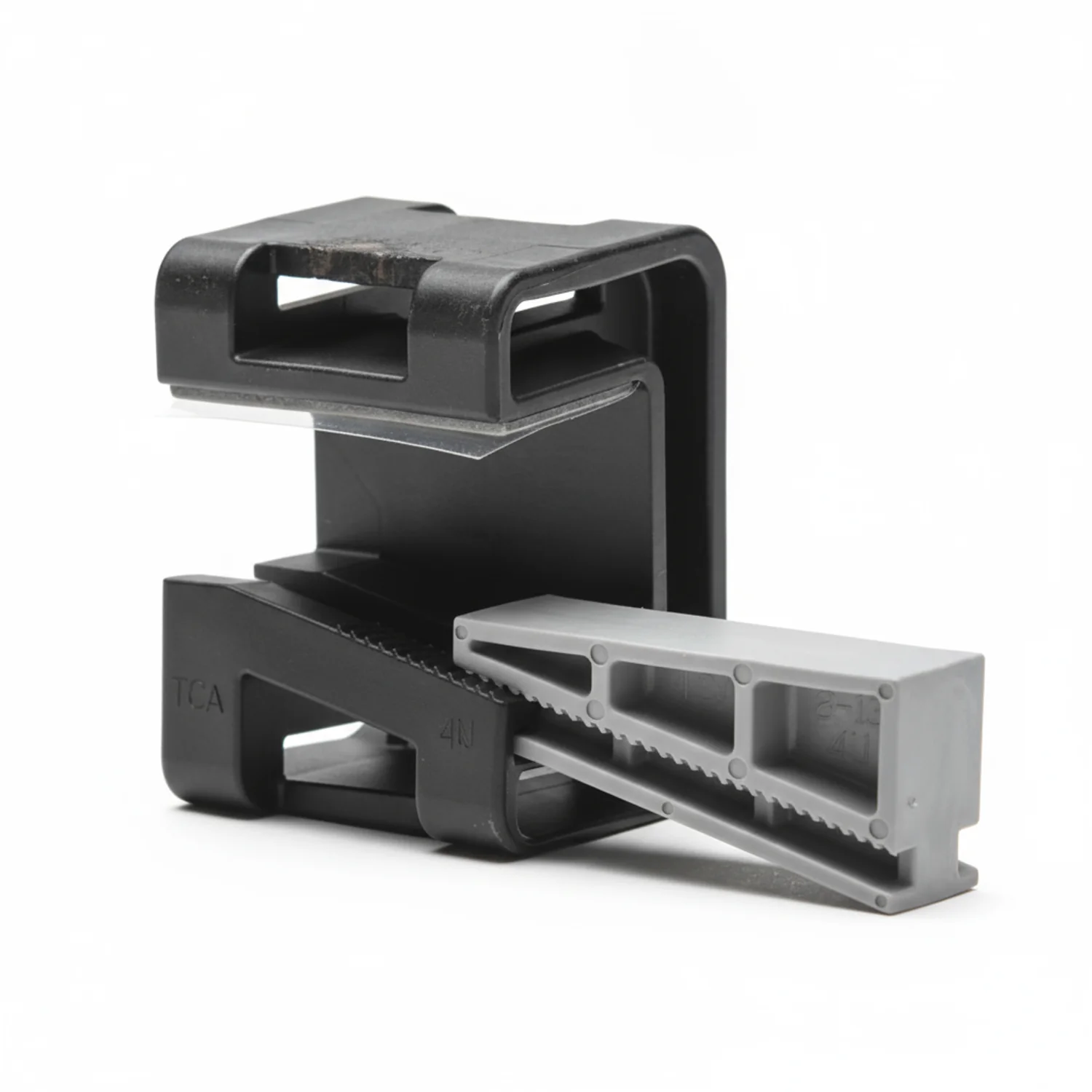 HellermannTyton 151-01567 Wedge Clip, 0.31"–0.51" Panel Thickness, PA66HSGF30, Black/Gray, 200/bag