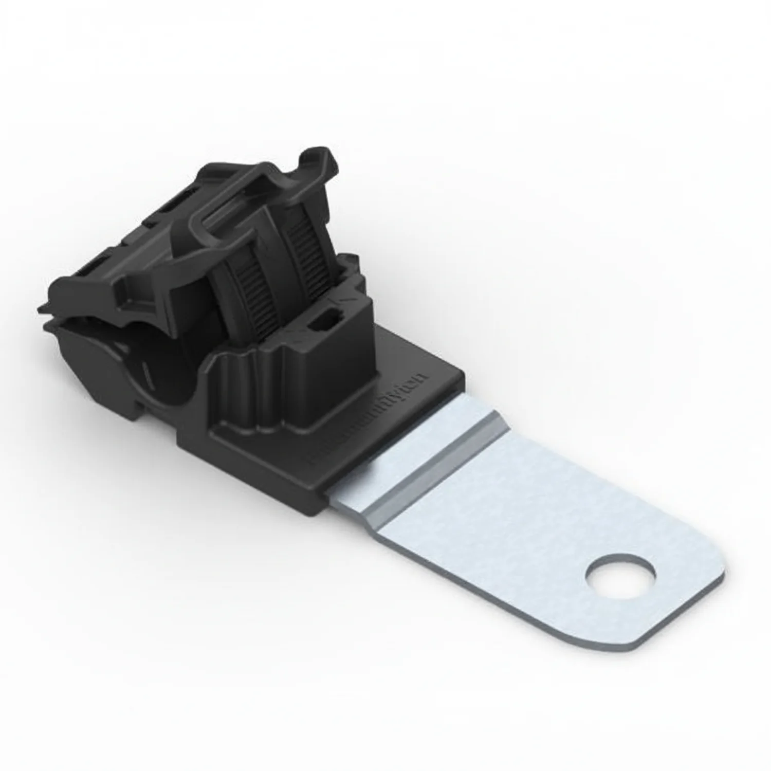 HellermannTyton 151-01638 Ratchet P-Clamp, .24"–.54" Bundle Dia, 180° Medium, .26" Hole Dia, PA66HIRHSUV/ST/ZN, Black, 200/ctn