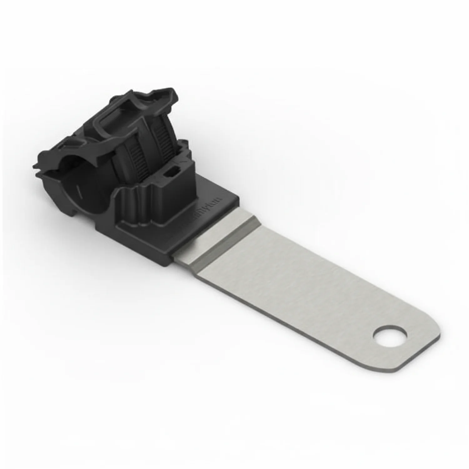 HellermannTyton 151-01647 Ratchet P-Clamp, .52"–.77" Bundle Dia, 180° Long, .26" Hole Dia, PA66HIRHSUV/ST/ZN, Black, 200/ctn