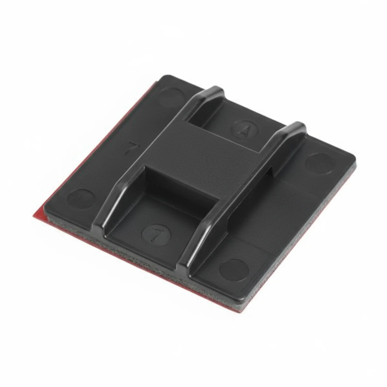 HellermannTyton 151-01857 Wide Strap Adhesive Mount, .50" Max Tie Width, 1.49" Long/Width, PA66HIRHSUV, Black, 100/pkg