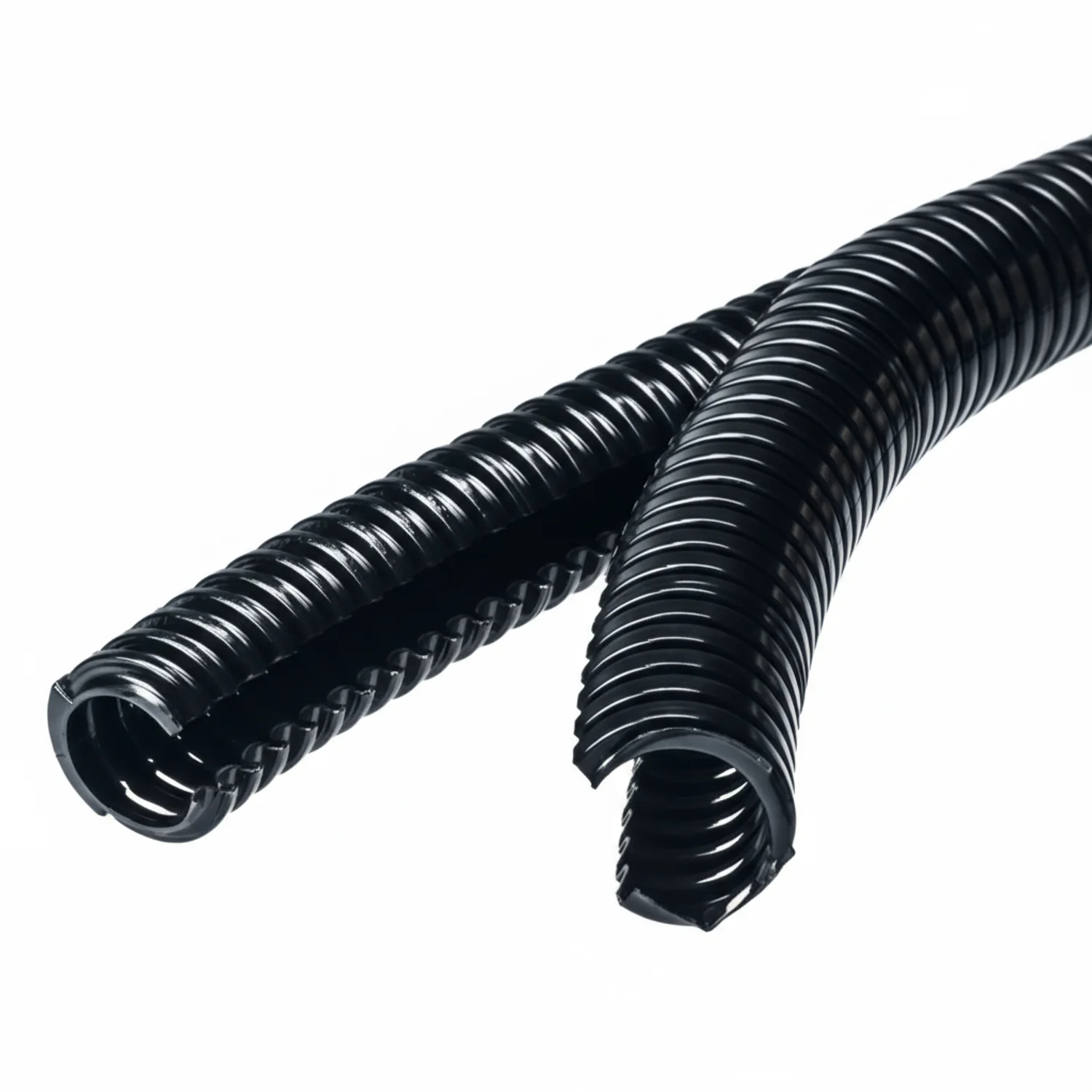 HellermannTyton 166-11810 HelaGuard Non-Metallic Conduit, Double Slit, Std Wt, 0.75" Dia, Nylon PA6, Black, 164 ft/Std. Reel