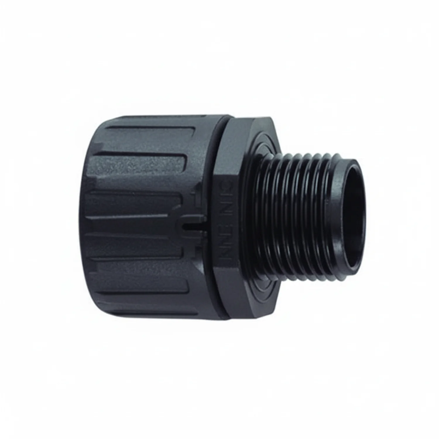 HellermannTyton 166-90105 HelaGuard Non-Metallic IP66 Fitting, Straight, NPT Thread, 0.75" Dia, PA66, Black, 10/pkg