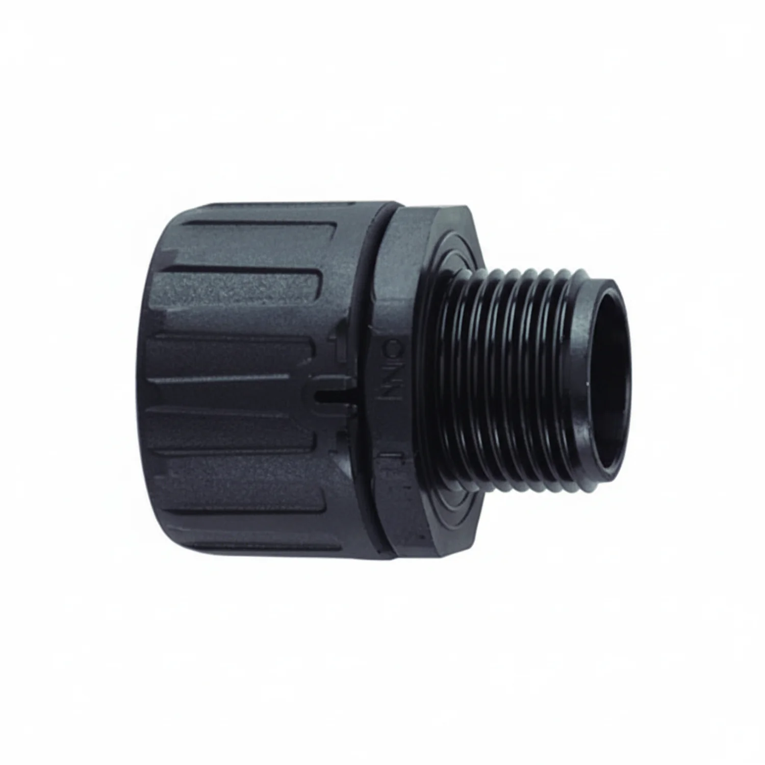 HellermannTyton 166-90106 HelaGuard Non-Metallic IP66 Fitting, Straight, NPT Thread, 1.00" Dia, PA66, Black, 10/pkg