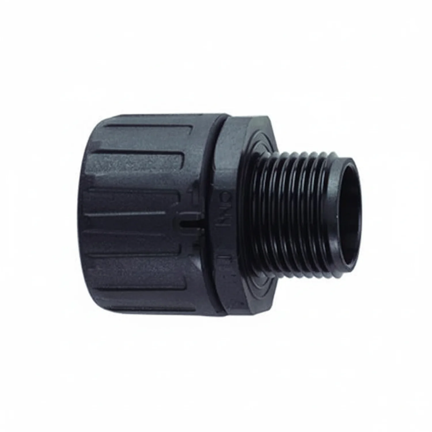 HellermannTyton 166-90108 HelaGuard Non-Metallic IP66 Fitting, Straight, NPT Thread, 1.50" Dia, PA66, Black, 2/pkg