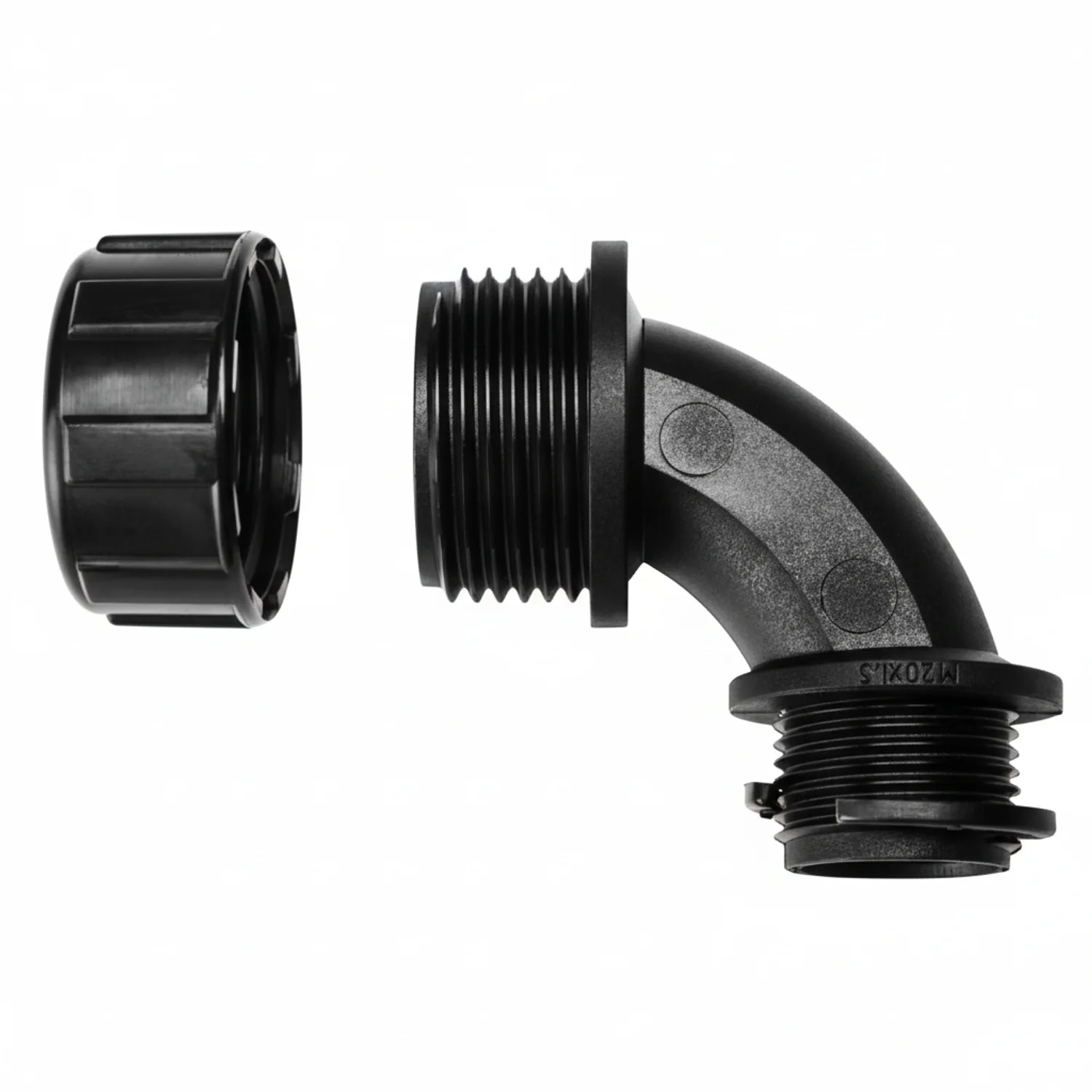 HellermannTyton 166-90129 HelaGuard Non-Metallic IP65 Fitting, 90-Elbow, NPT Thread, 0.50" Dia, PA66, Black, 10/pkg