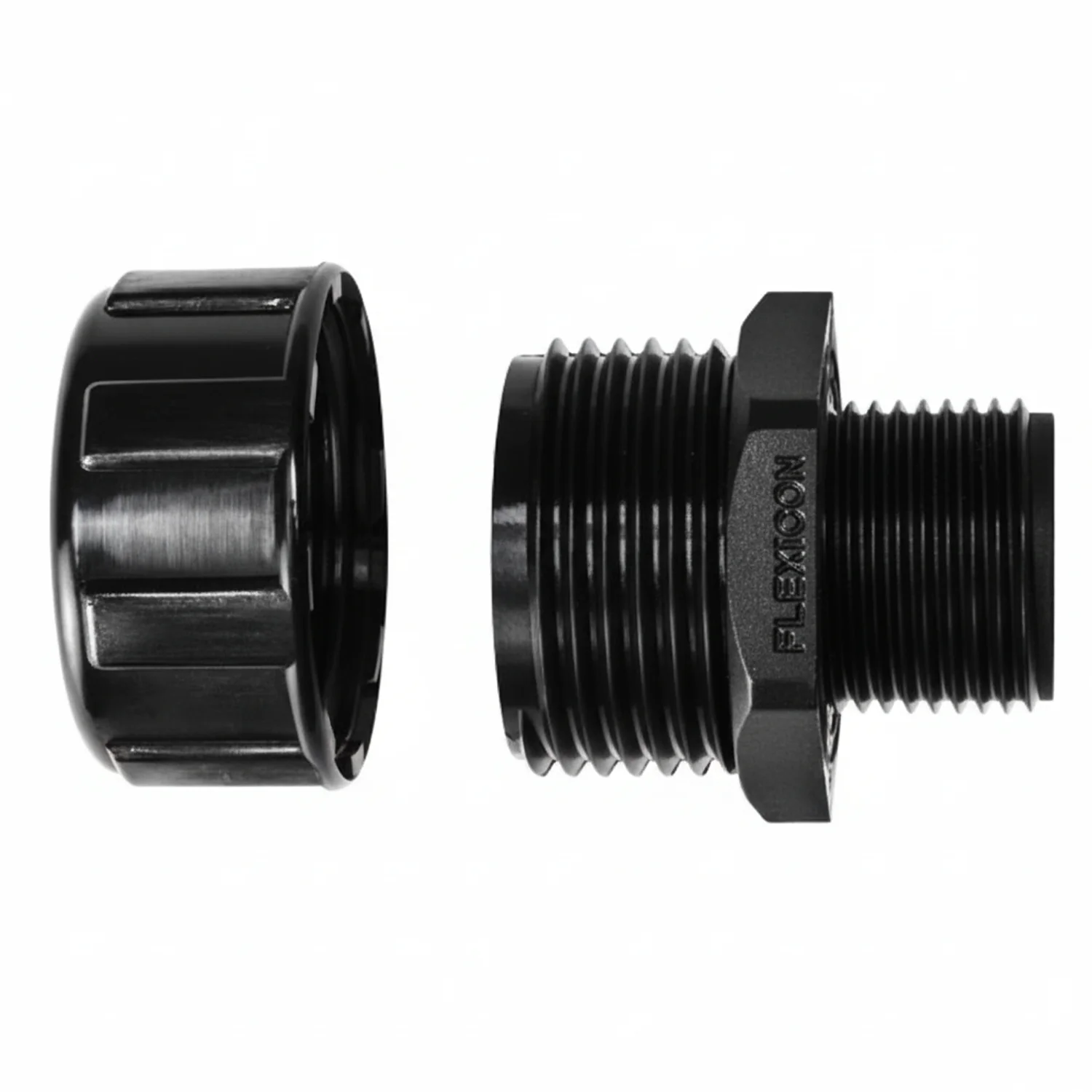 HellermannTyton 166-90135 HelaGuard Non-Metallic IP65 Fitting, Straight, NPT Thread, 0.75" Dia, PA66, Black, 10/pkg