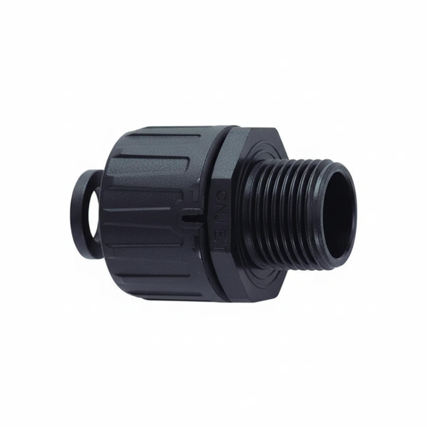 HellermannTyton 166-90306 HelaGuard Non-Metallic IP66 Fitting, Straight, 1-1/2" NPT Thread, 1.25" Dia, PA66, Black, 2/pkg