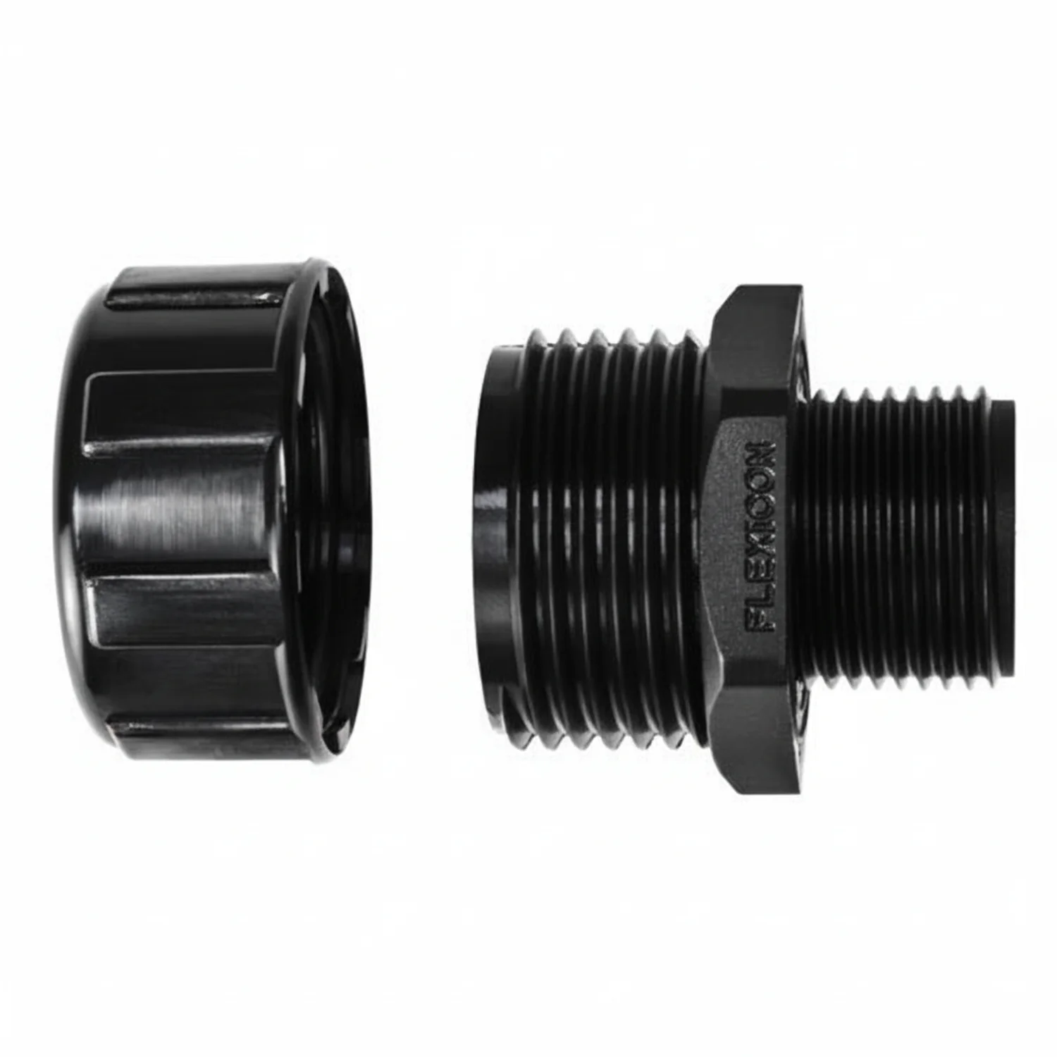 HellermannTyton 166-90505 HelaGuard Non-Metallic IP65 Compression Fitting, Straight, NPT Thread, 1.50" Dia, Black, 1/pkg