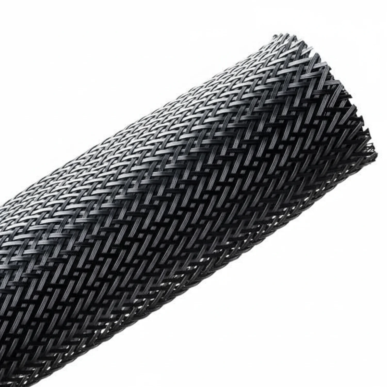 HellermannTyton 170-03092 Braided Sleeving, Expandable, Flame Retardant, .75" Dia, PET, Black, 250 ft/bulk reel