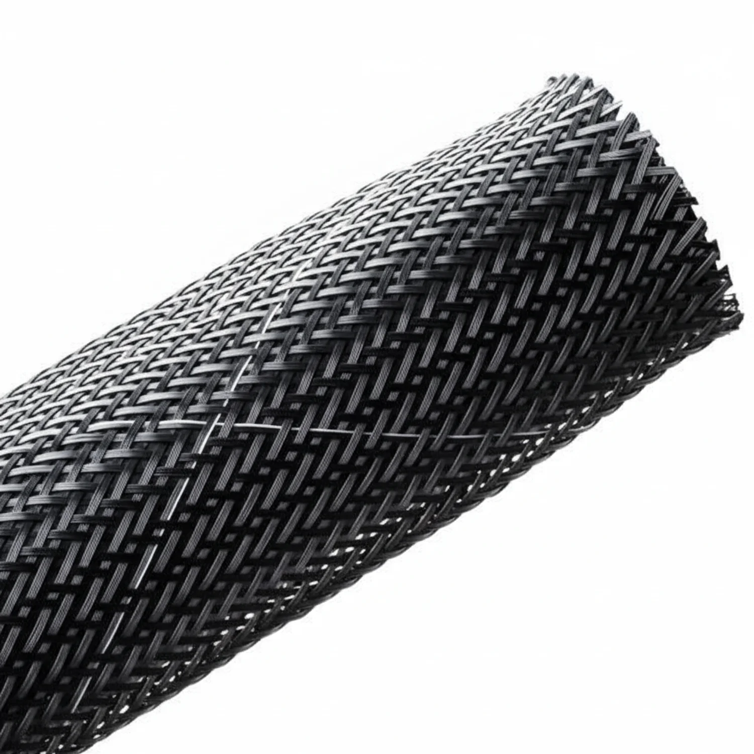 HellermannTyton 170-03094 Braided Sleeving, Expandable, Flame Retardant, 1.25" Dia, PET, Black, 250 ft/bulk reel