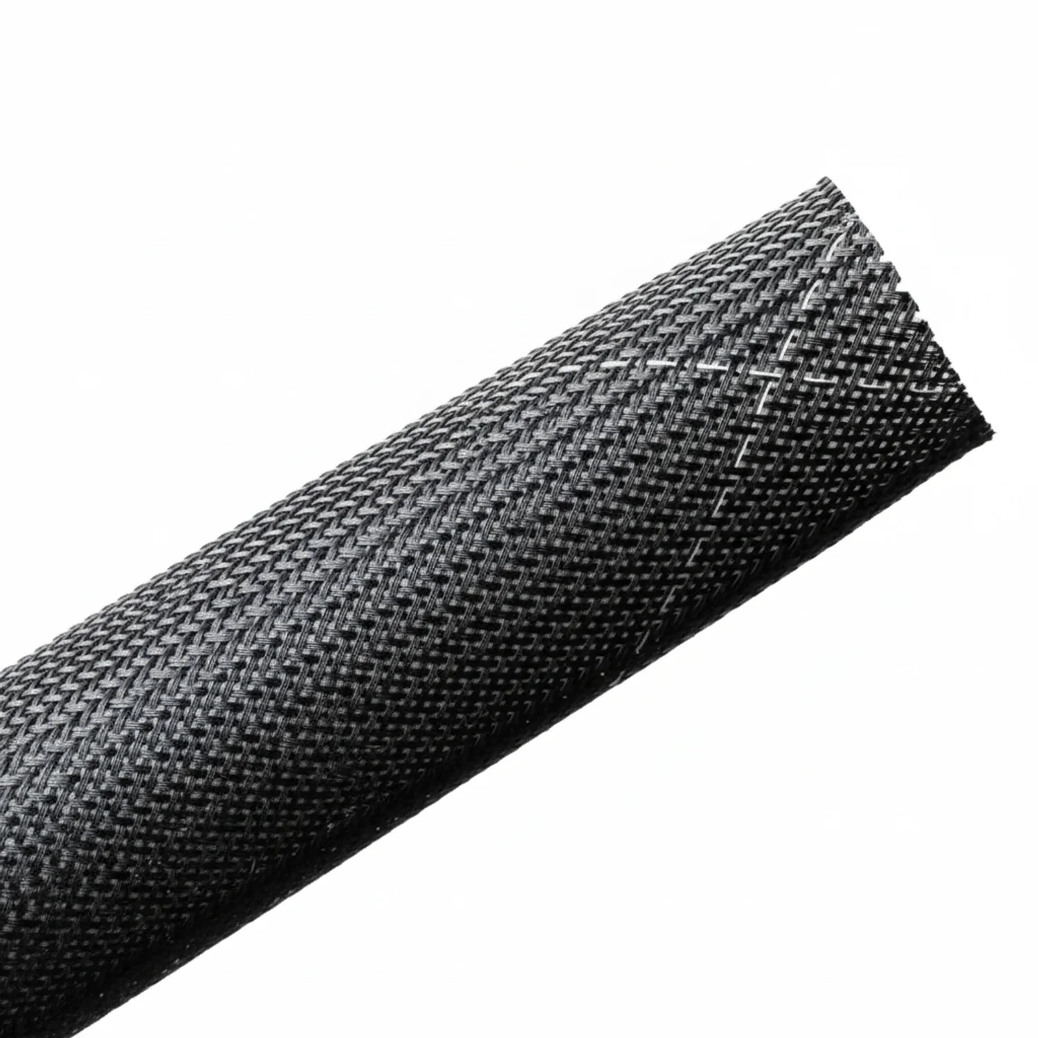 HellermannTyton 170-03117 Braided Sleeving, Expandable, Fray Resistant, Flame Retardant, .25"Dia, PET, Black, 1000ft/bulk reel