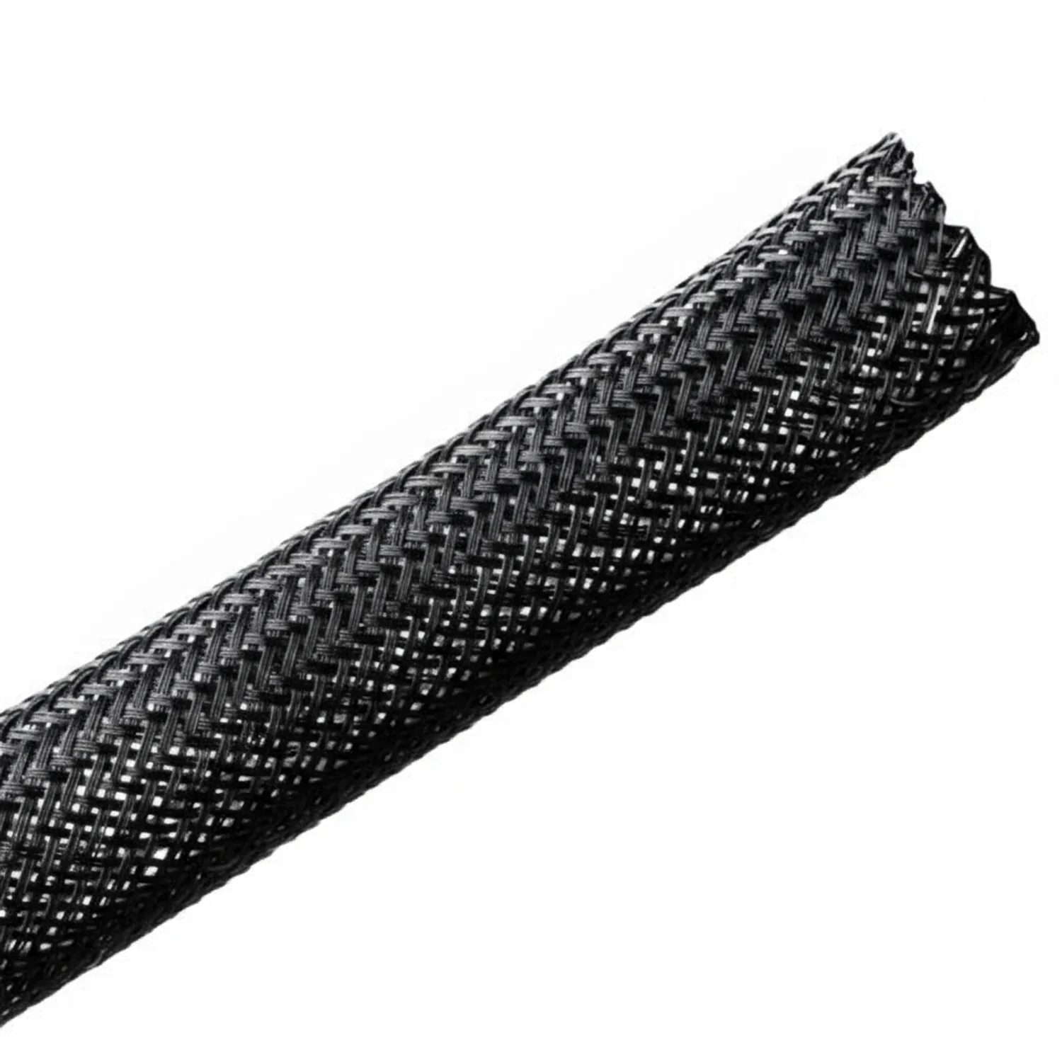 HellermannTyton 170-03118 Braided Sleeving, Expandable, Fray Resistant, Flame Retardant, .5" Dia, PET, Black, 500 ft/bulk reel