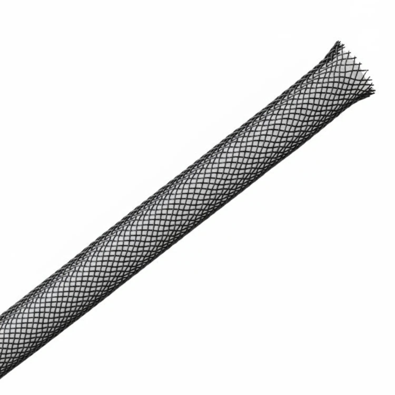 HellermannTyton 170-03123 Braided Sleeving, Expandable, Fray Resistant, .125" Dia, PET, Black, 100 ft/reel